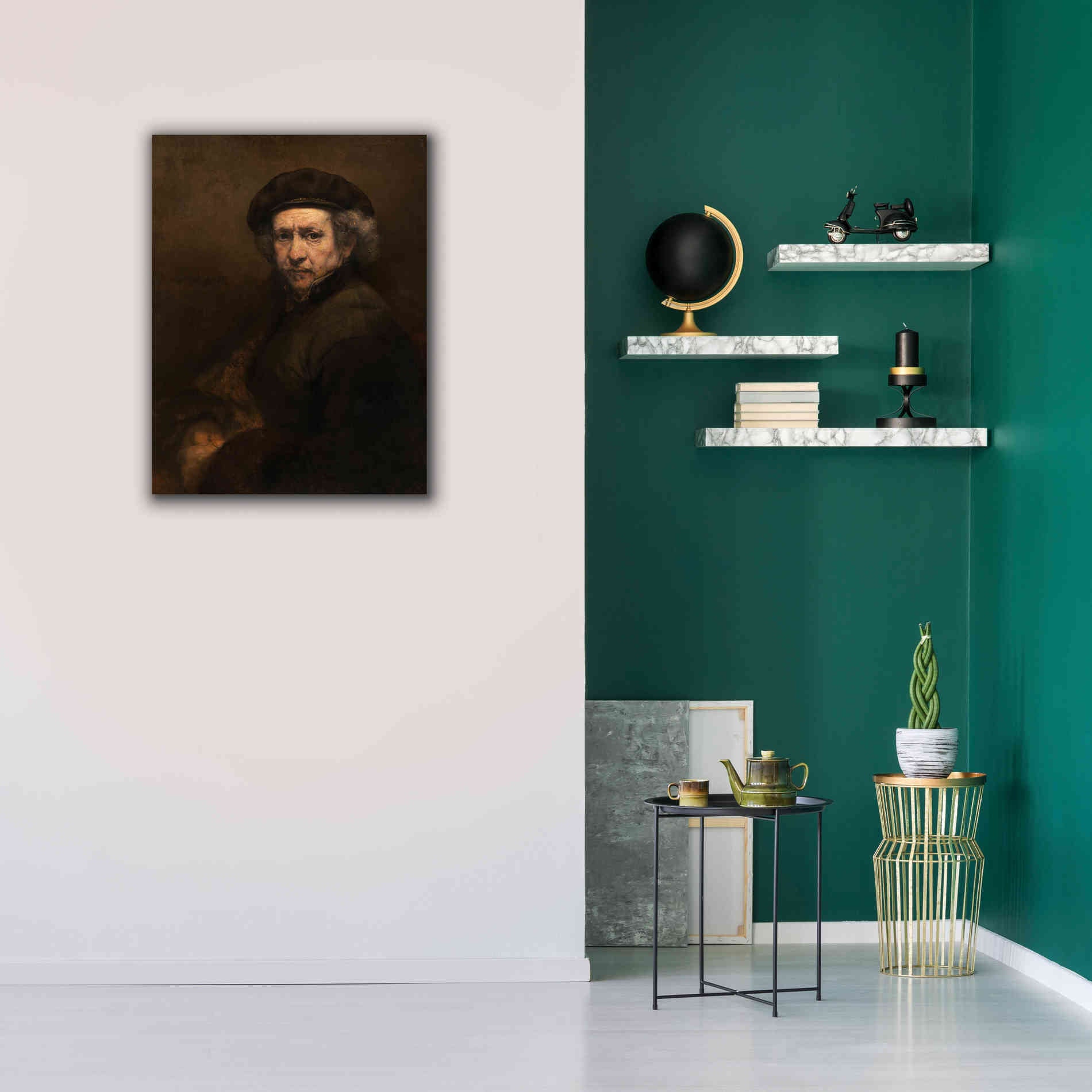 'Self-Portrait' by Rembrandt, Canvas Wall Art,26 x 34