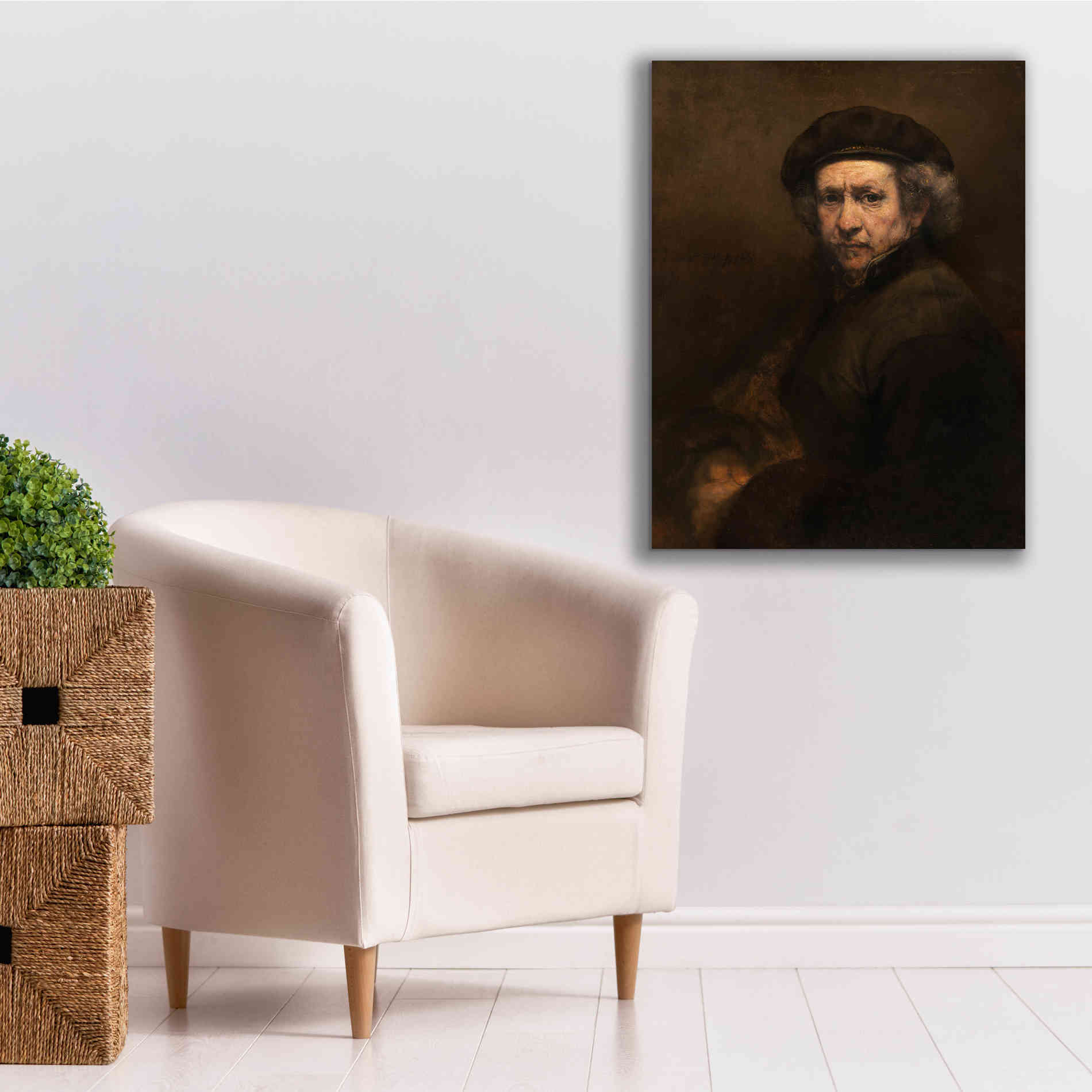 'Self-Portrait' by Rembrandt, Canvas Wall Art,26 x 34