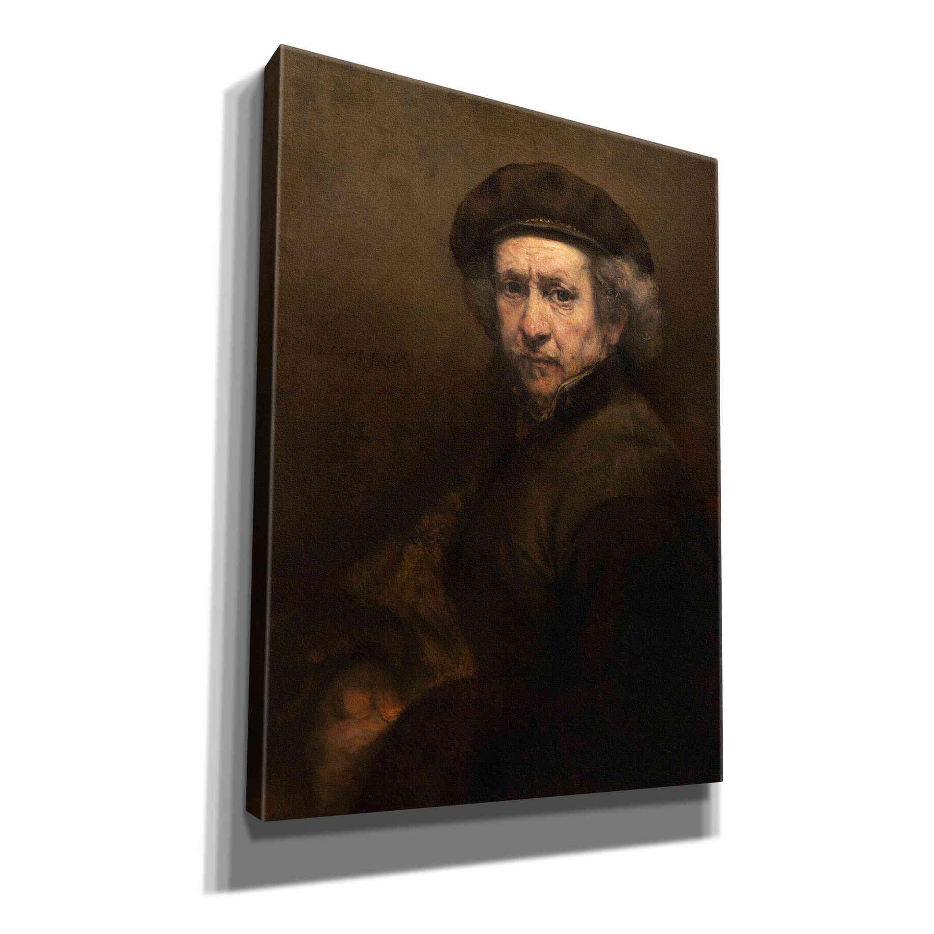 'Self-Portrait' by Rembrandt, Canvas Wall Art