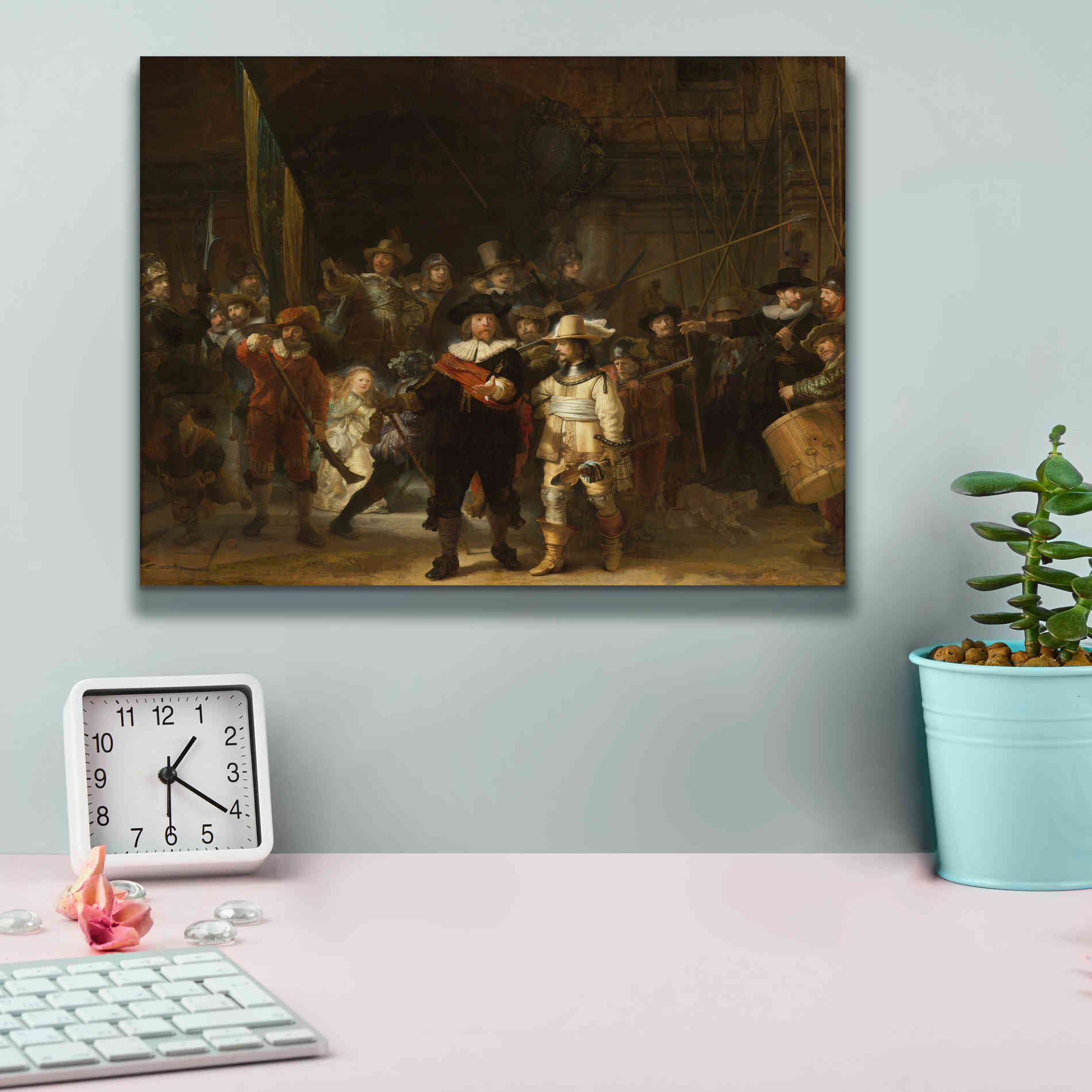 'The Night Watch' by Rembrandt, Canvas Wall Art,16 x 12