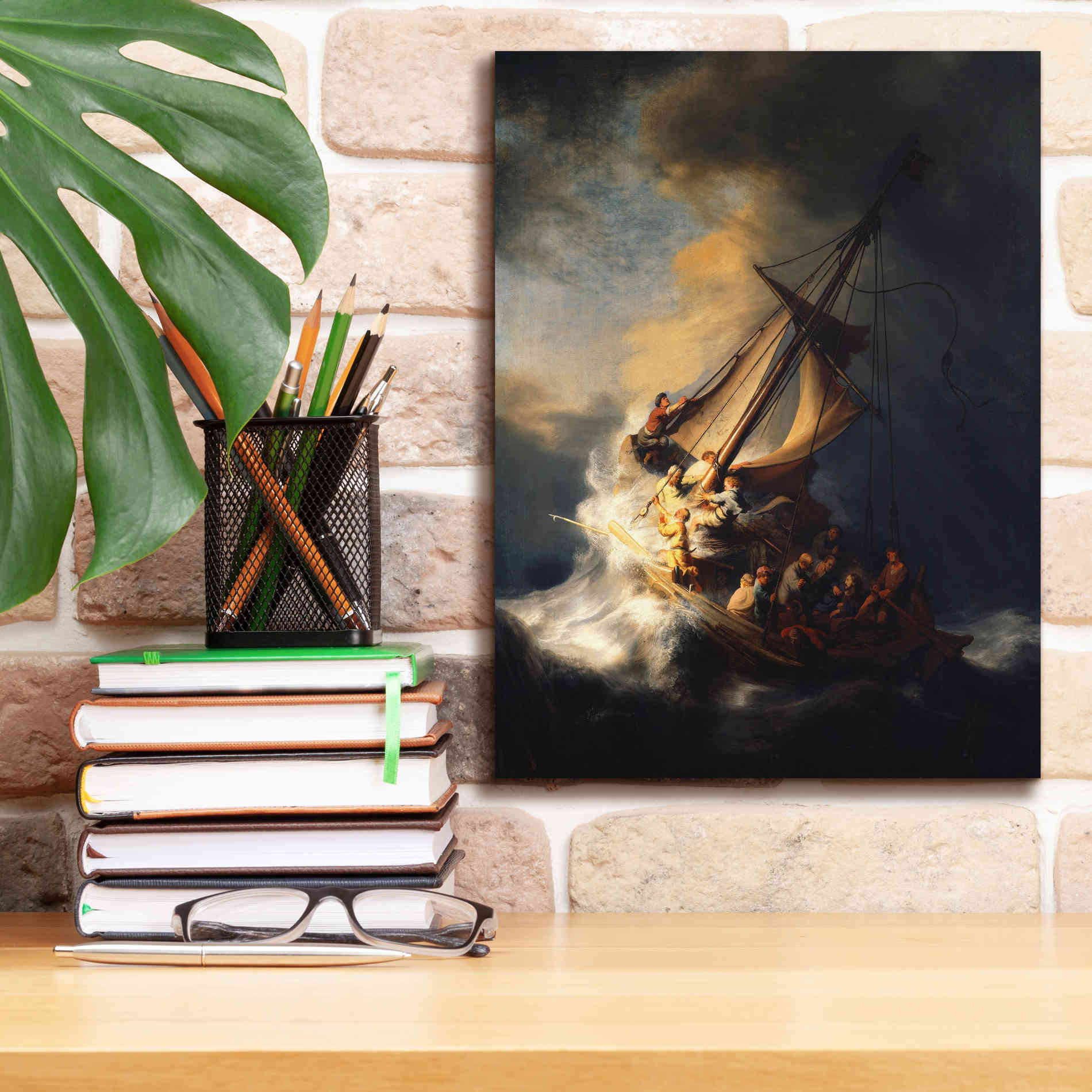'The Storm on the Sea of Galilee' by Rembrandt, Canvas Wall Art,12 x 16