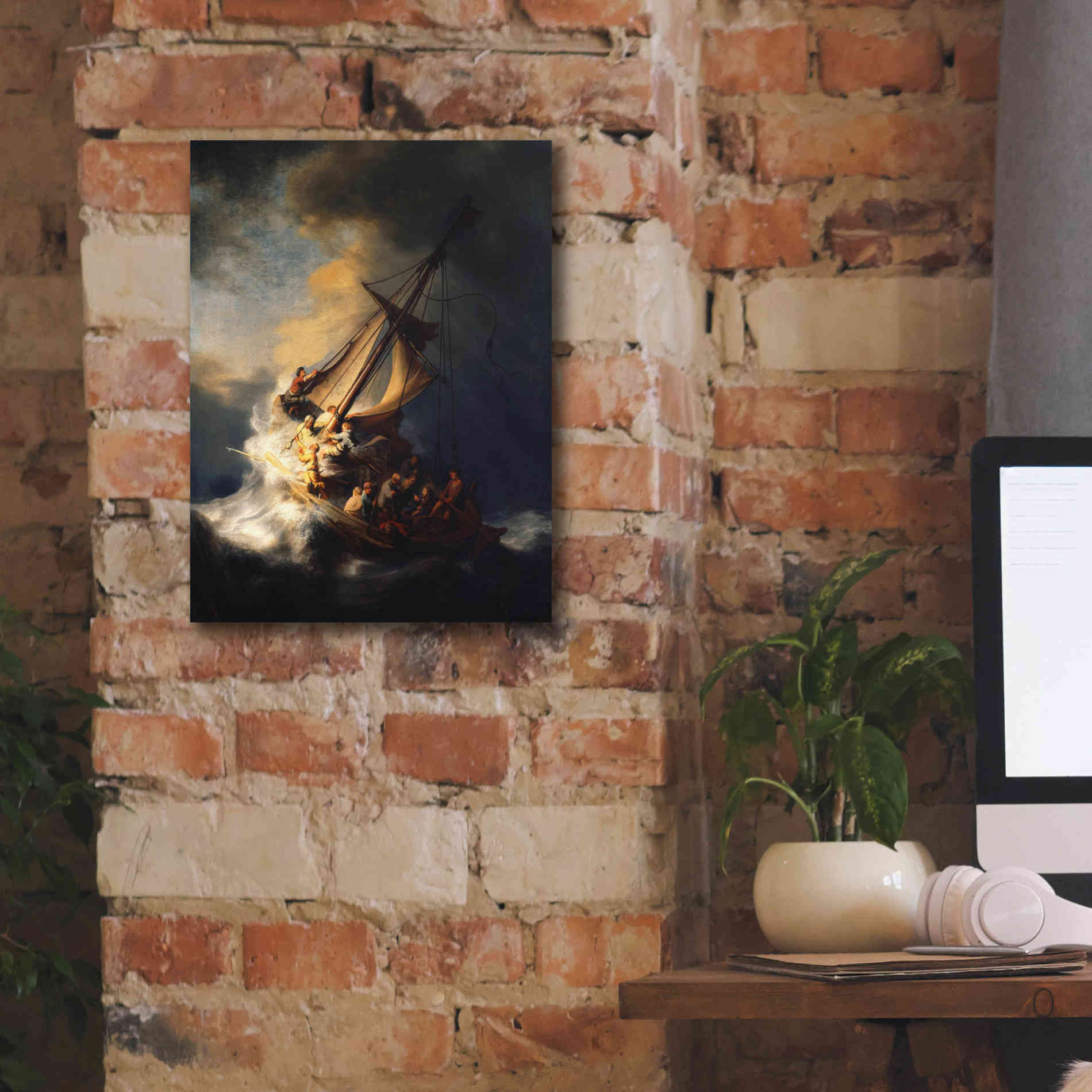 'The Storm on the Sea of Galilee' by Rembrandt, Canvas Wall Art,12 x 16