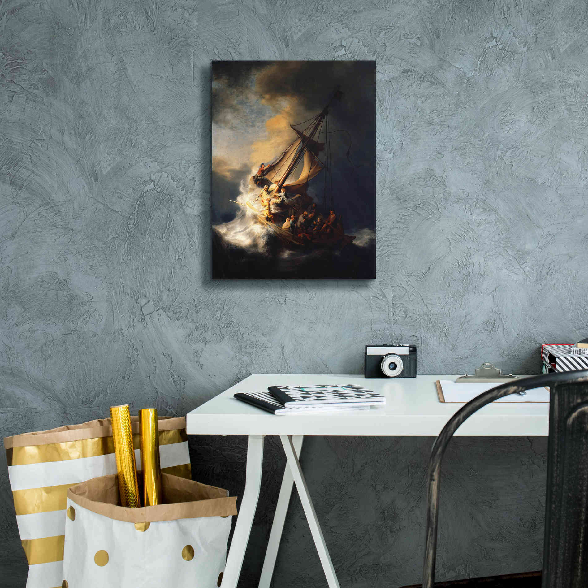 'The Storm on the Sea of Galilee' by Rembrandt, Canvas Wall Art,12 x 16