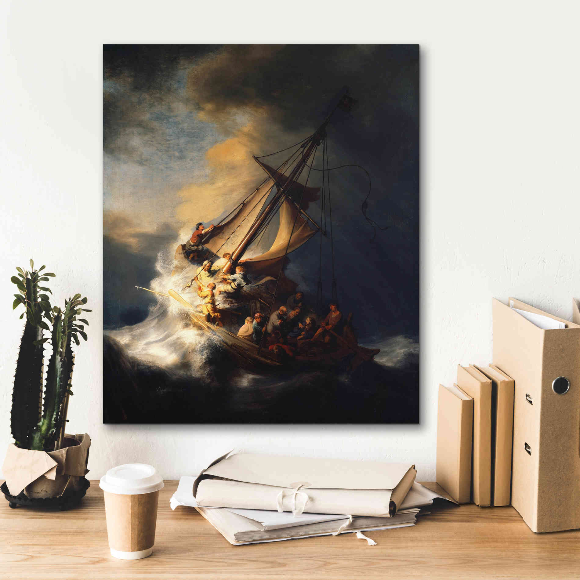 'The Storm on the Sea of Galilee' by Rembrandt, Canvas Wall Art,20 x 24