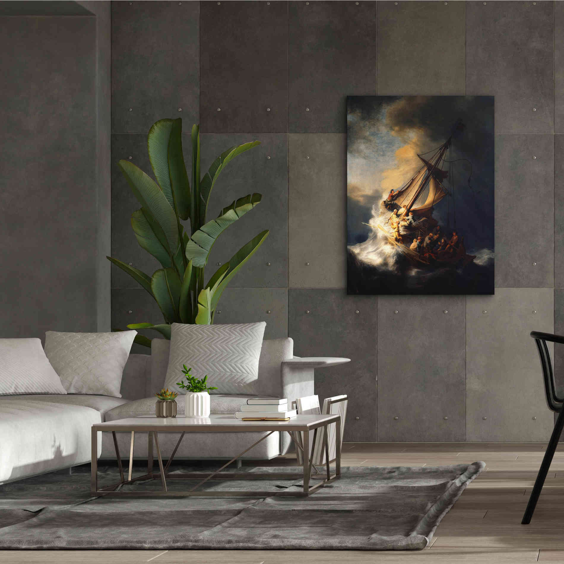 'The Storm on the Sea of Galilee' by Rembrandt, Canvas Wall Art,40 x 54