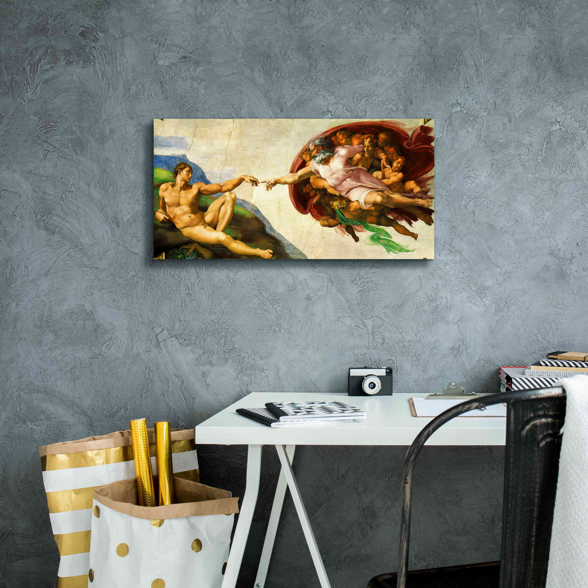 'The Creation of Adam' by Michelangelo,  Canvas Wall Art,24 x 12