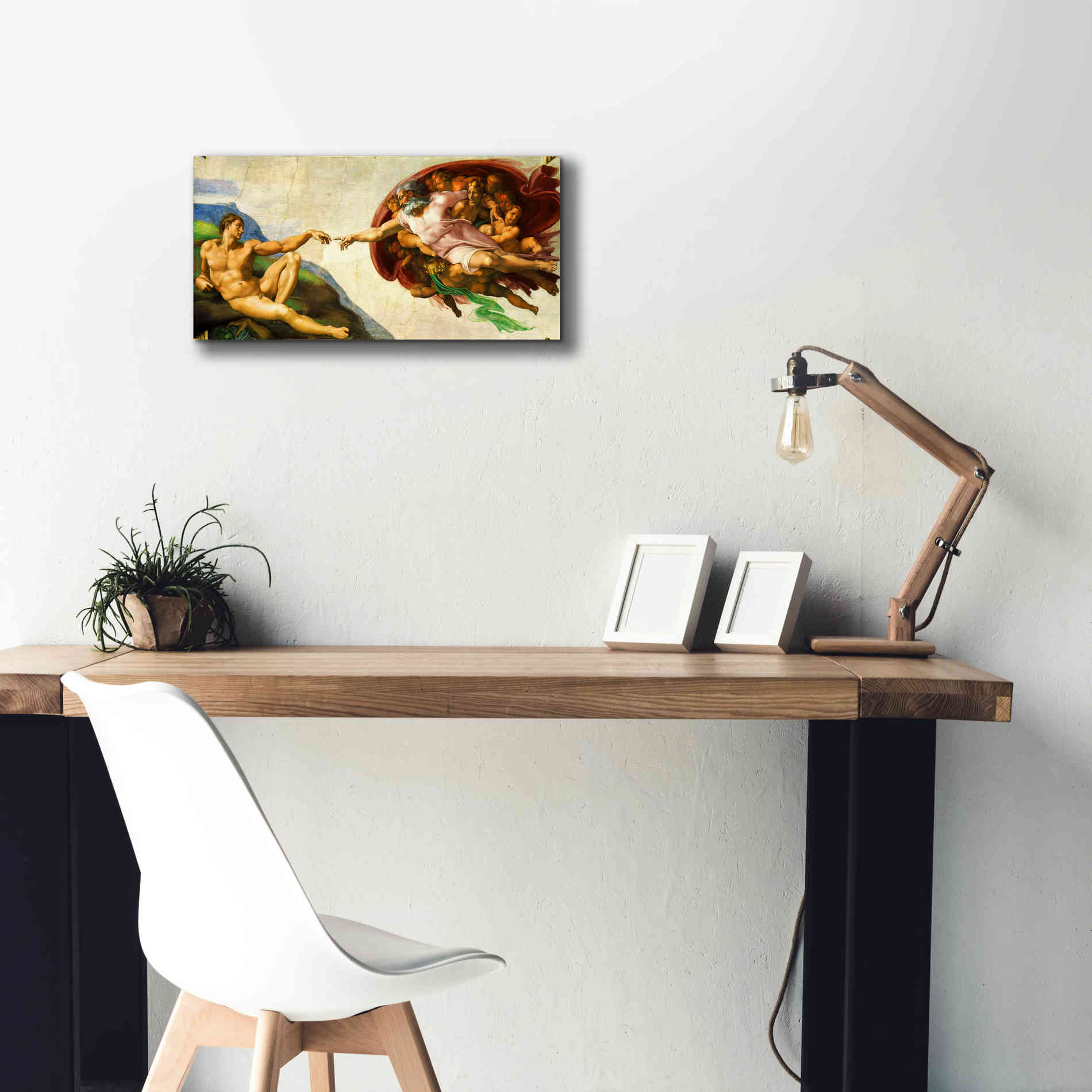 'The Creation of Adam' by Michelangelo,  Canvas Wall Art,24 x 12