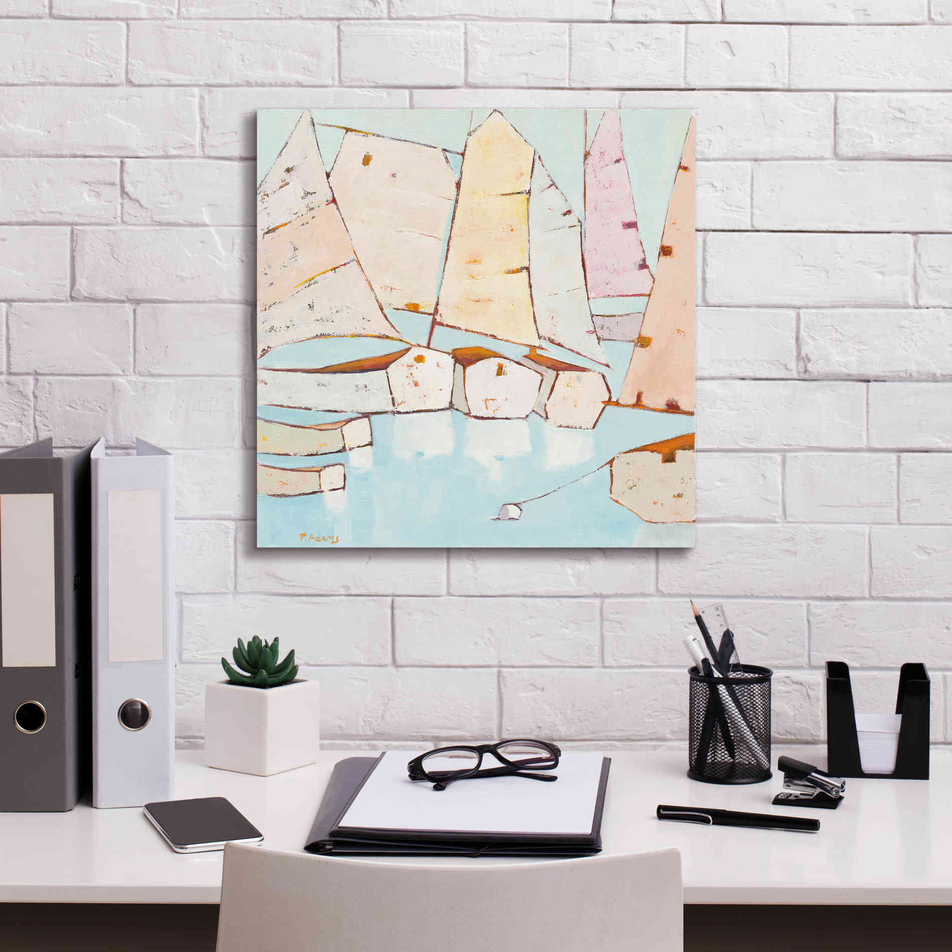 'Moored' by Phyllis Adams, Canvas Wall Art,18 x 18