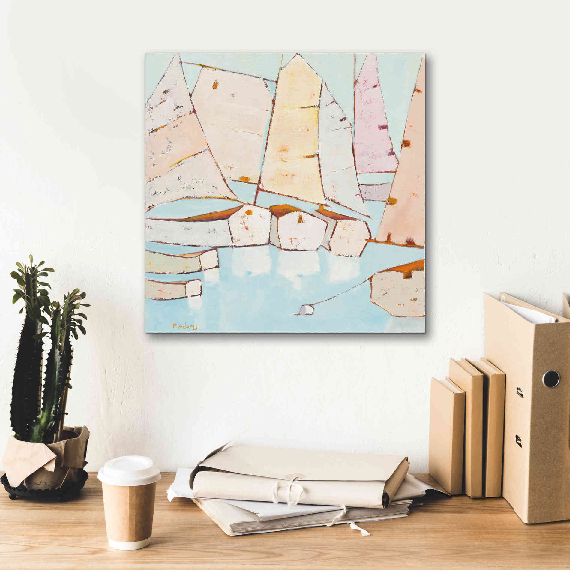 'Moored' by Phyllis Adams, Canvas Wall Art,18 x 18