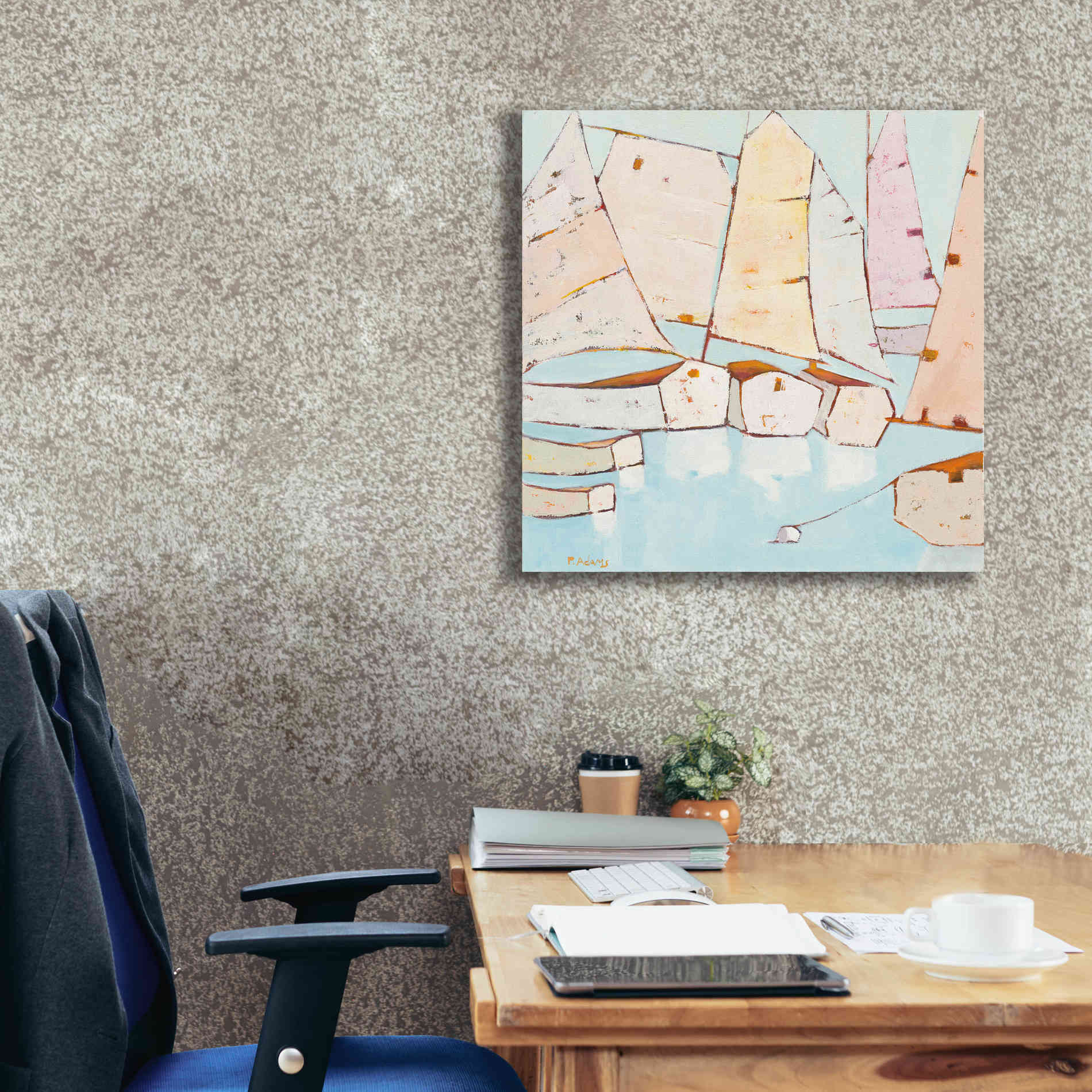 'Moored' by Phyllis Adams, Canvas Wall Art,26 x 26