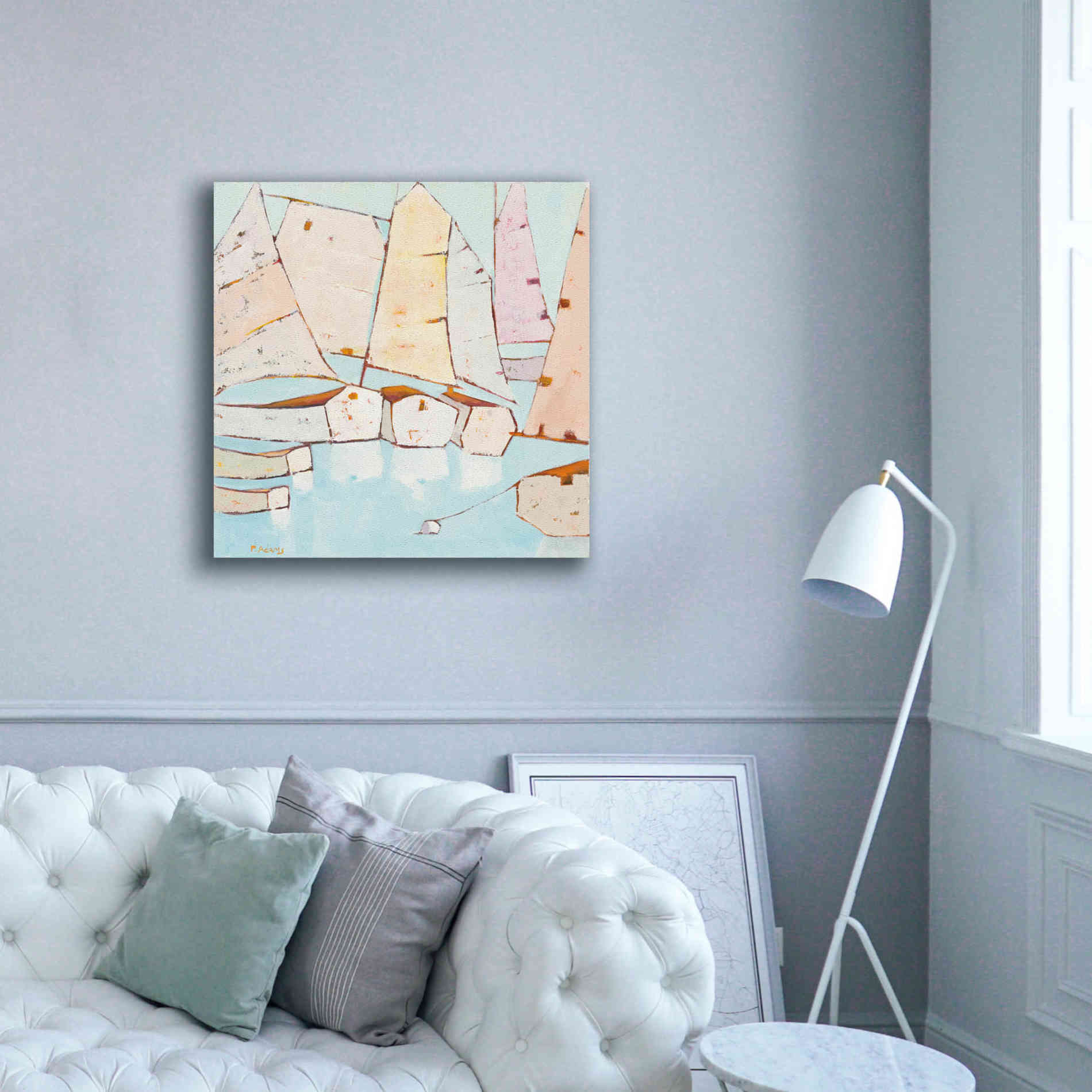 'Moored' by Phyllis Adams, Canvas Wall Art,37 x 37