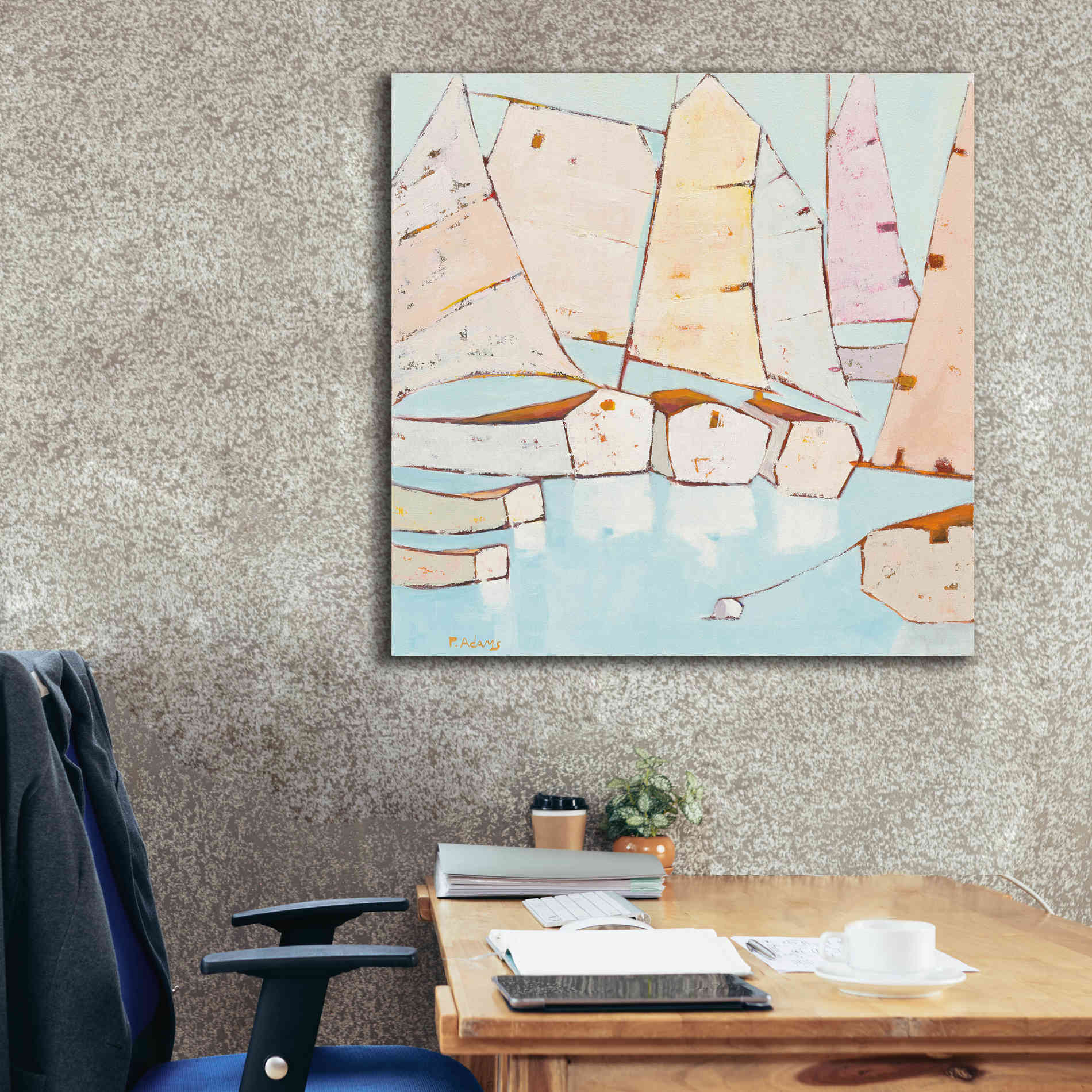 'Moored' by Phyllis Adams, Canvas Wall Art,37 x 37