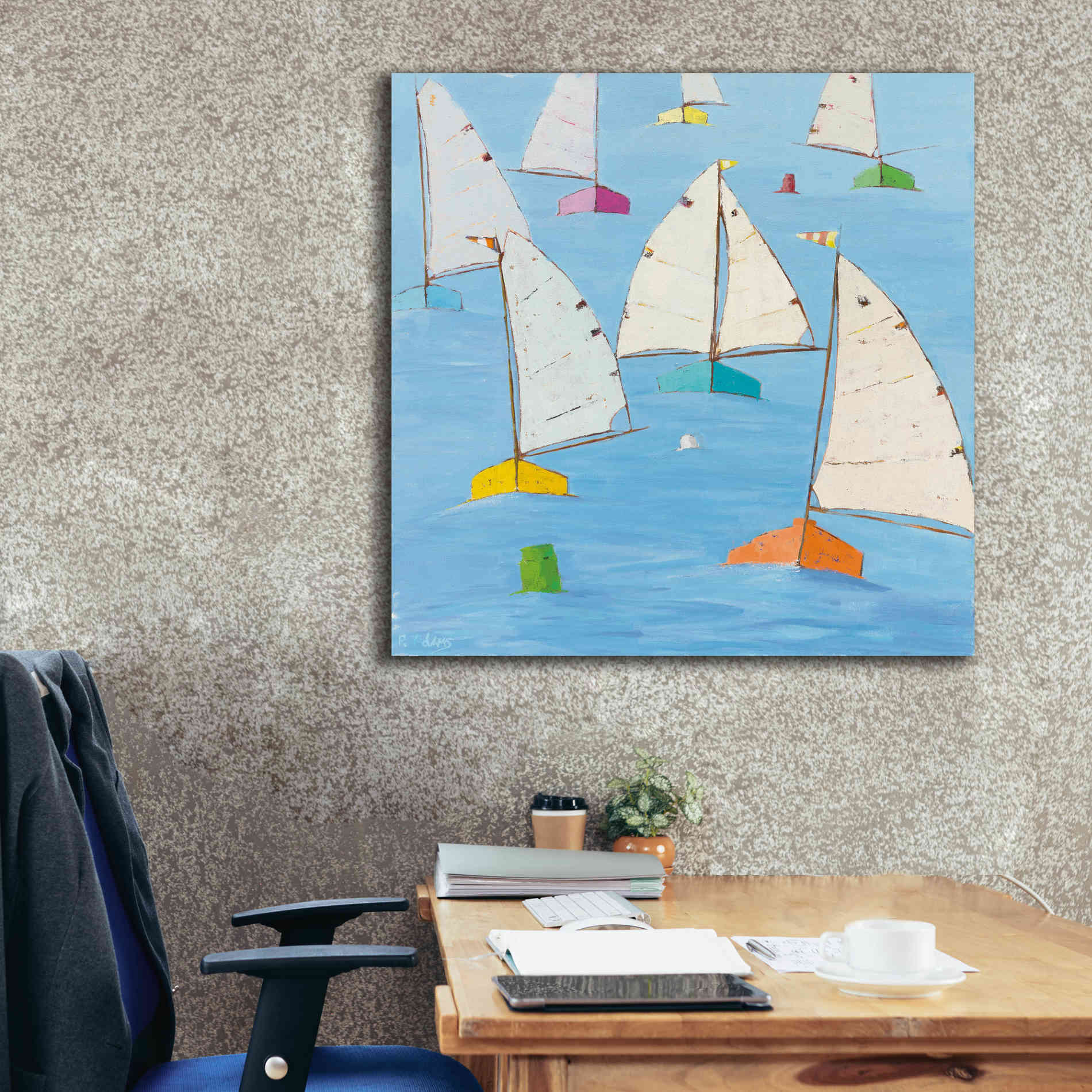 'Regatta V' by Phyllis Adams, Canvas Wall Art,37 x 37