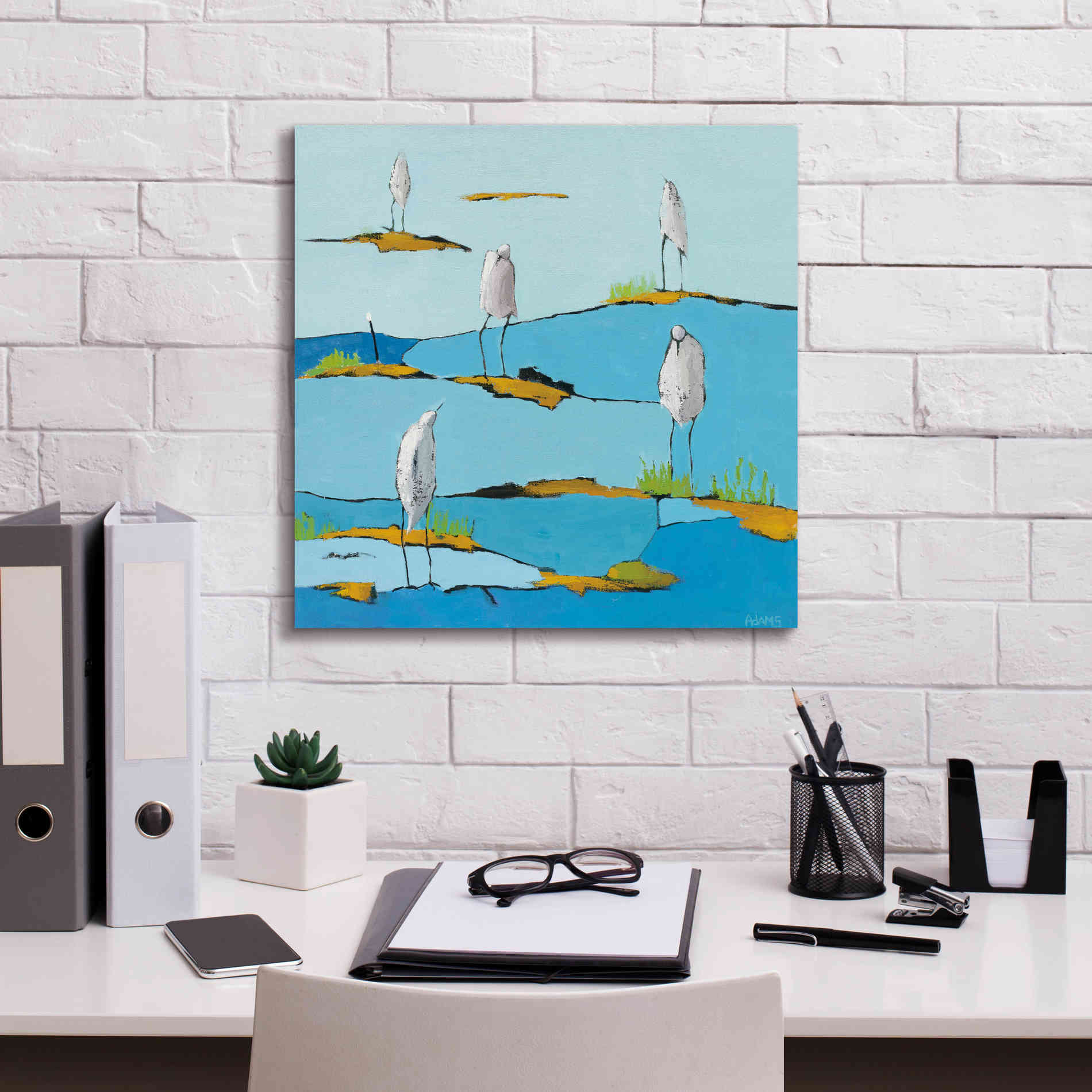 'Beach Bums' by Phyllis Adams, Canvas Wall Art,18 x 18