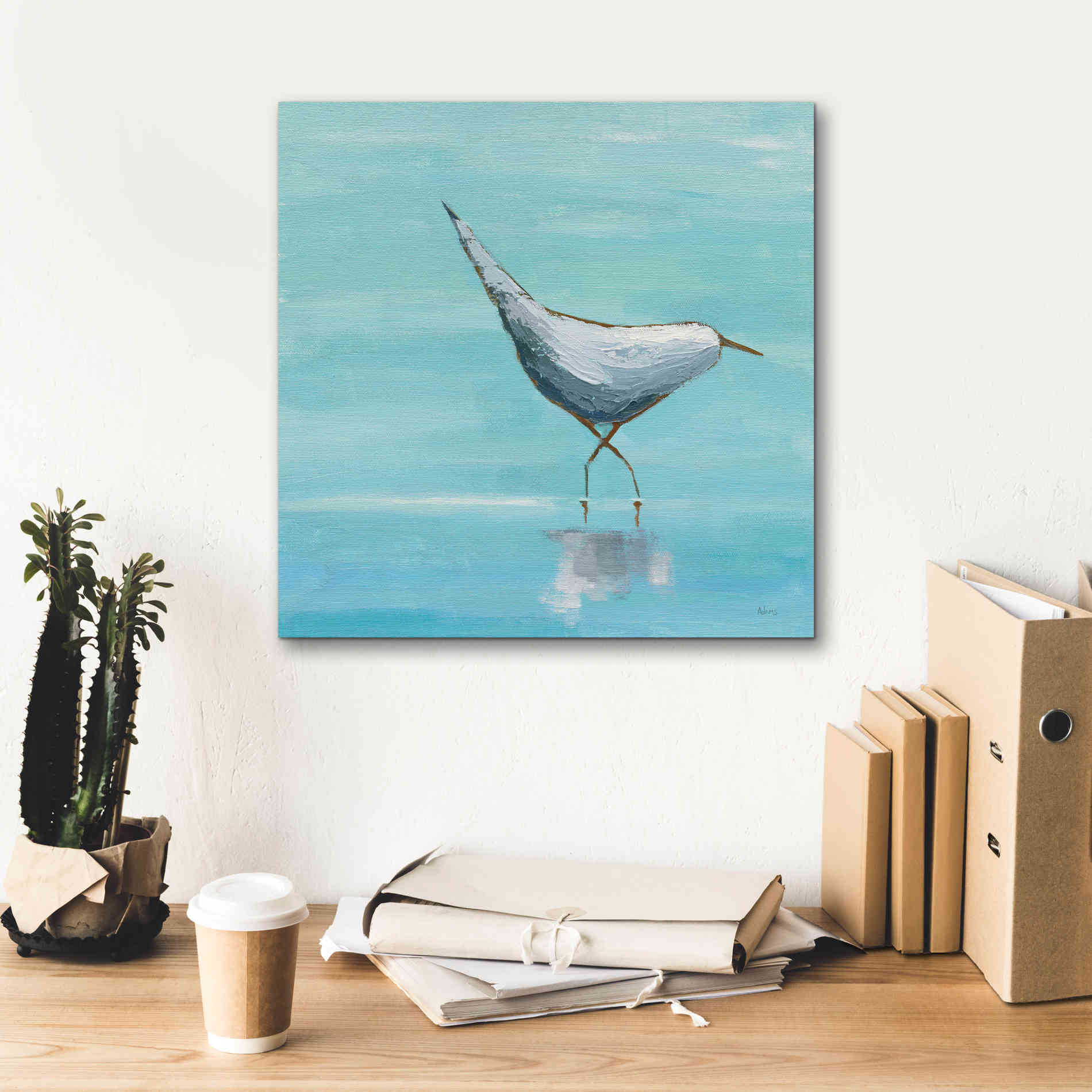'Egret I' by Phyllis Adams, Canvas Wall Art,18 x 18