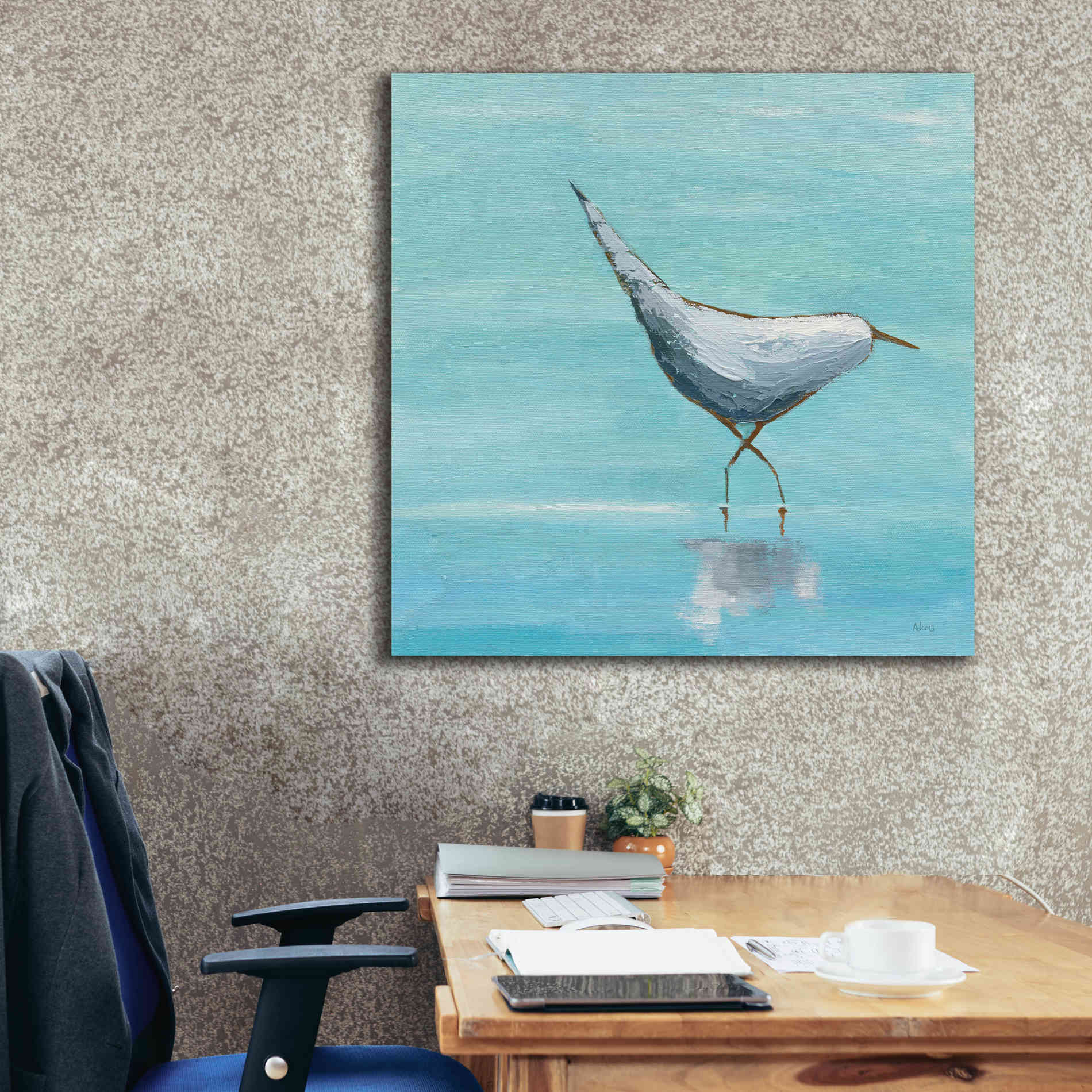 'Egret I' by Phyllis Adams, Canvas Wall Art,37 x 37