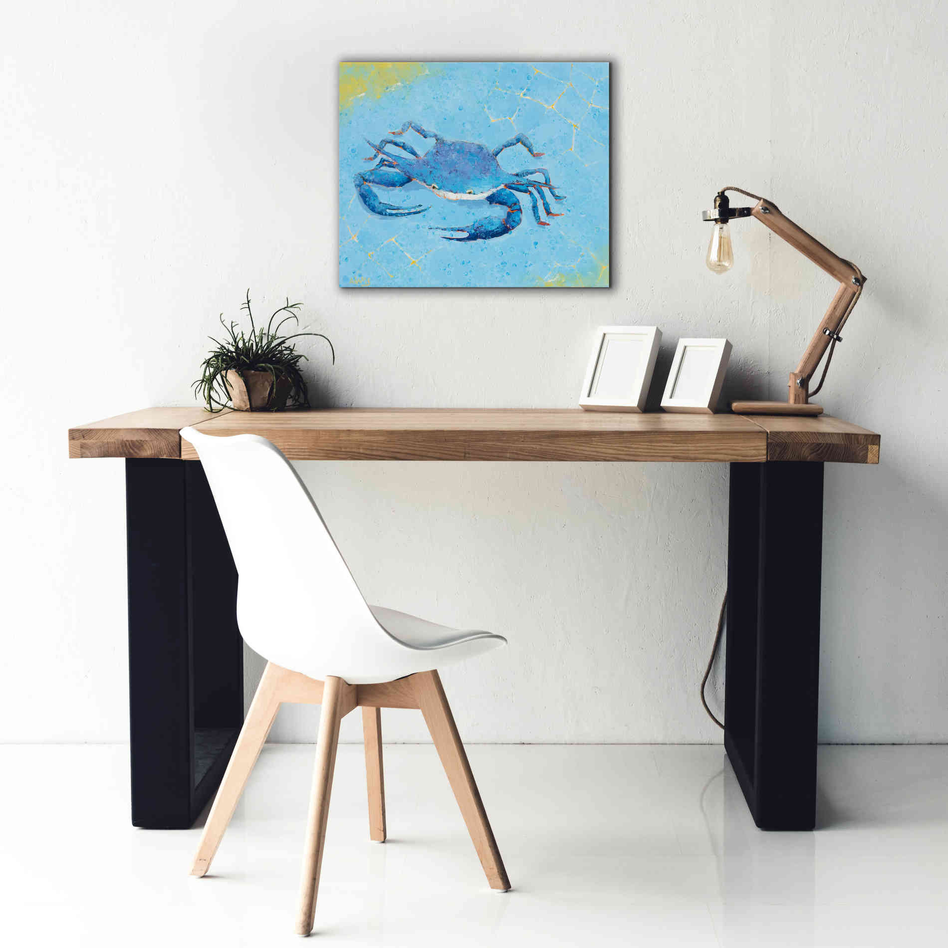 'Blue Crab V' by Phyllis Adams, Canvas Wall Art,24 x 20