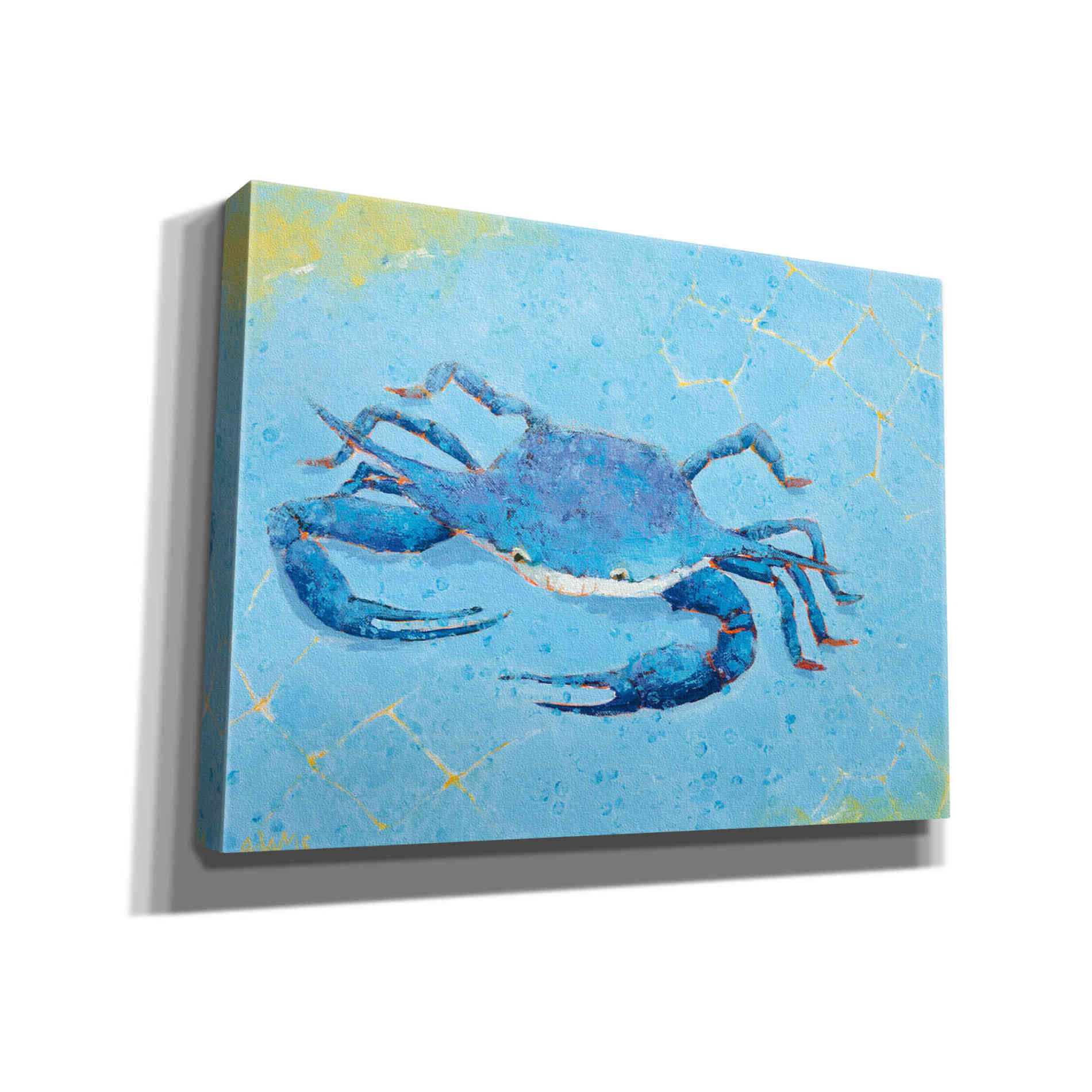 'Blue Crab V' by Phyllis Adams, Canvas Wall Art