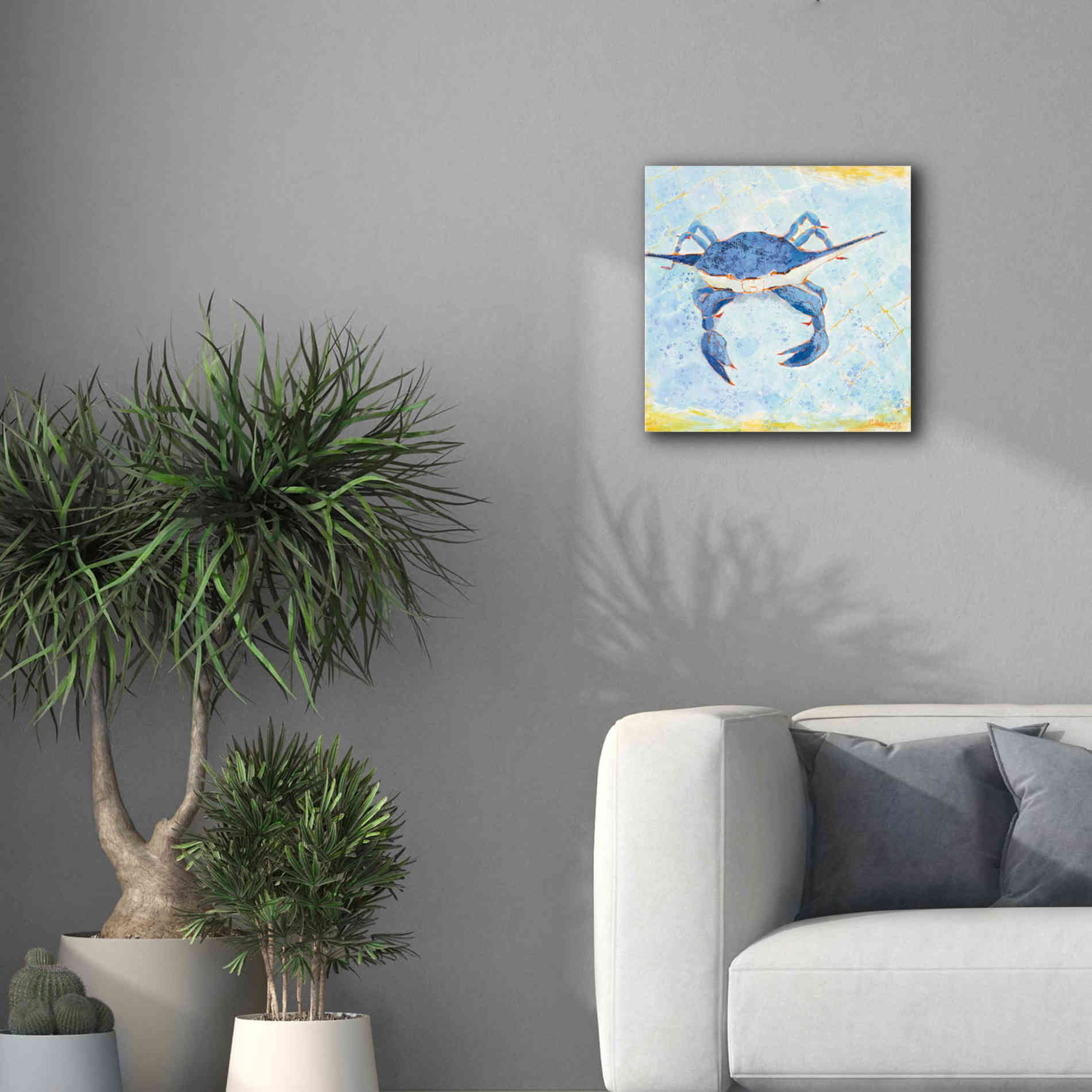 'Blue Crab VI' by Phyllis Adams, Canvas Wall Art,18 x 18