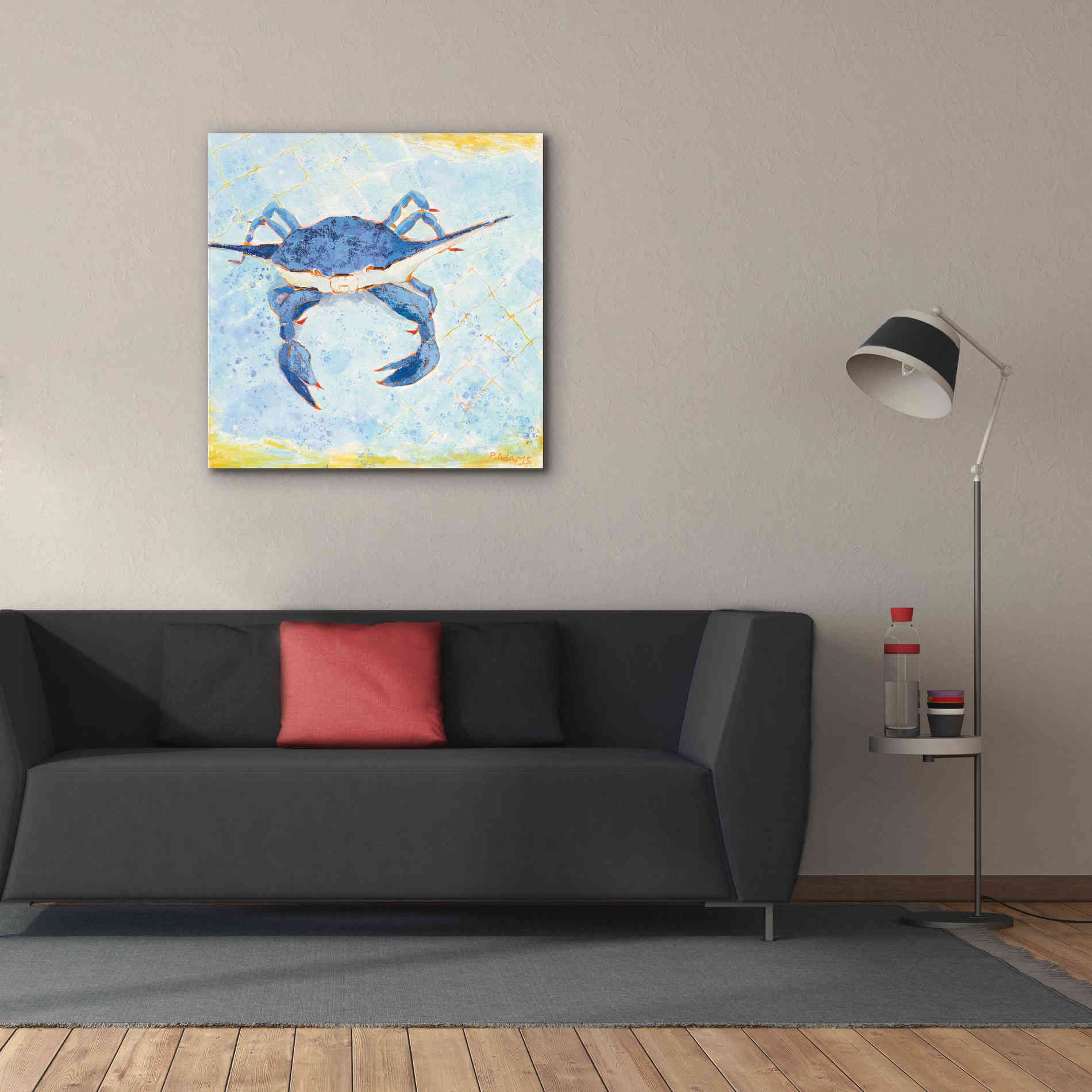 'Blue Crab VI' by Phyllis Adams, Canvas Wall Art,37 x 37