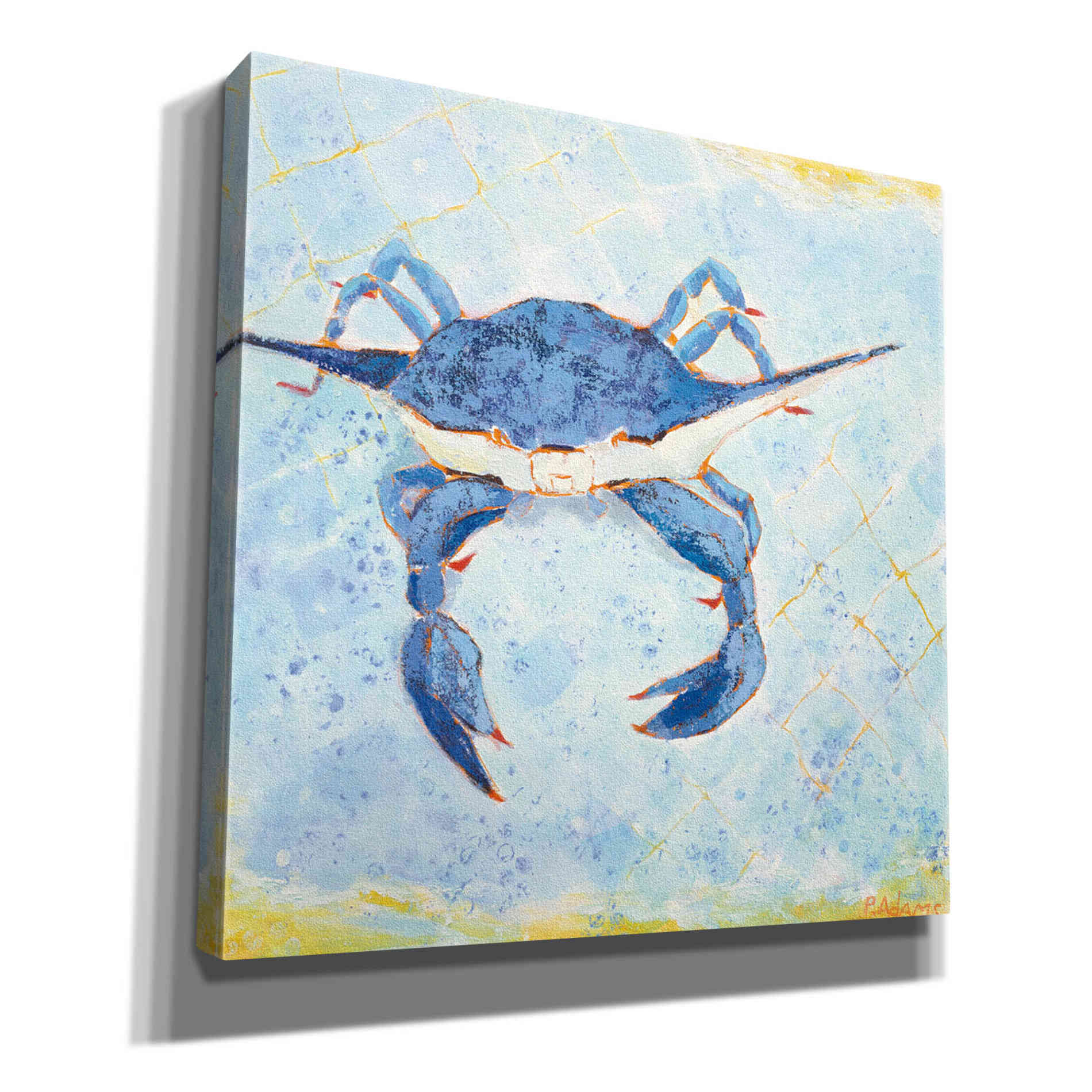 'Blue Crab VI' by Phyllis Adams, Canvas Wall Art