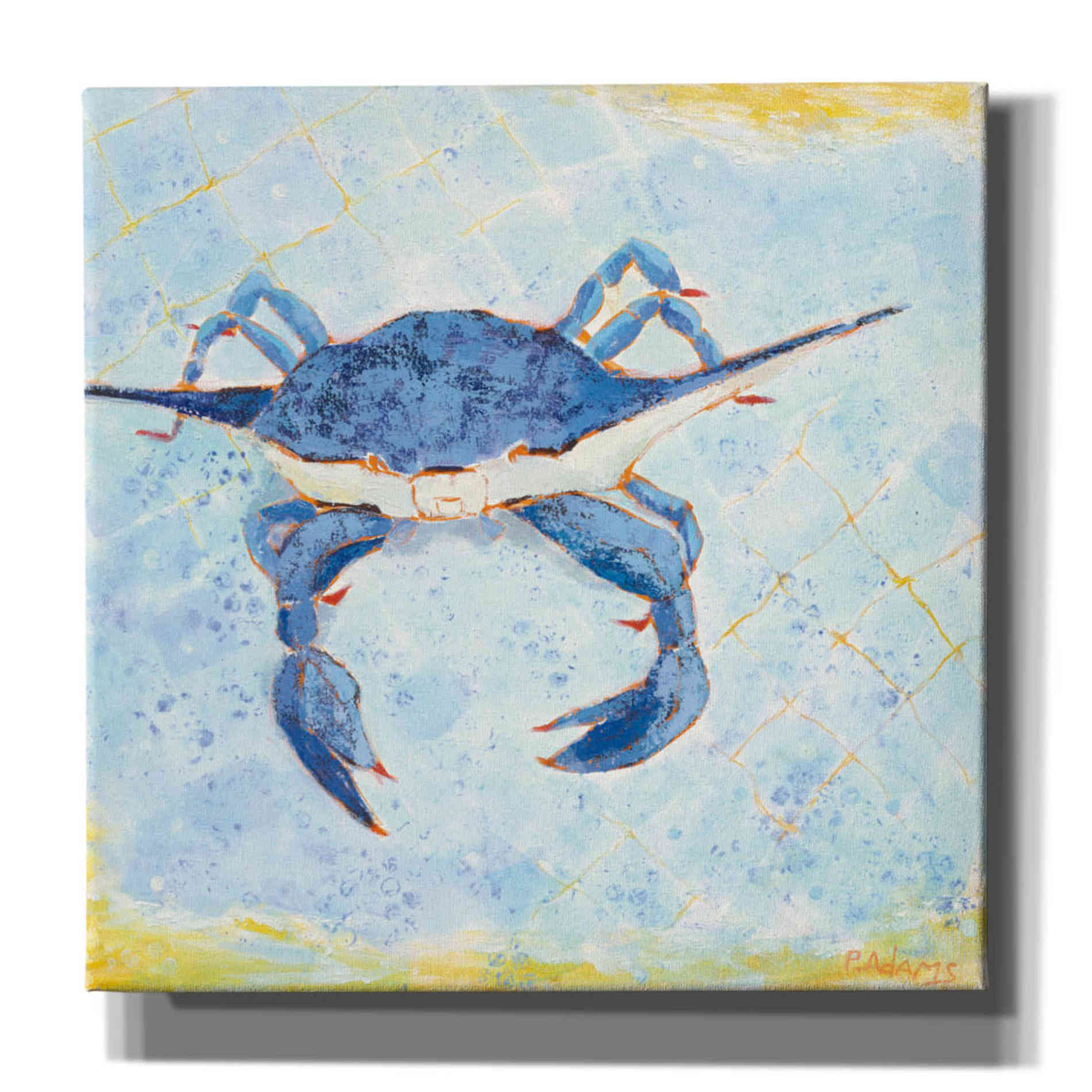 'Blue Crab VI' by Phyllis Adams, Canvas Wall Art