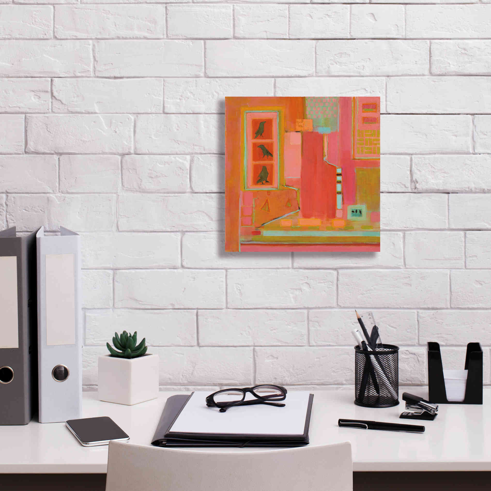 'Three Crows' by Phyllis Adams, Canvas Wall Art,12 x 12