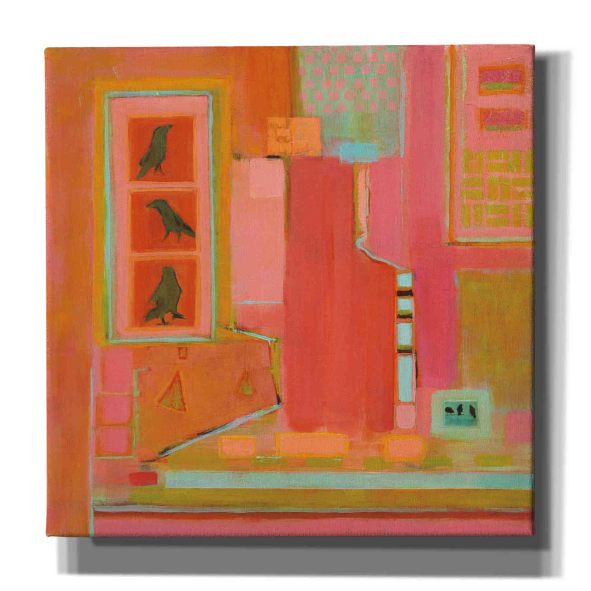 'Three Crows' by Phyllis Adams, Canvas Wall Art