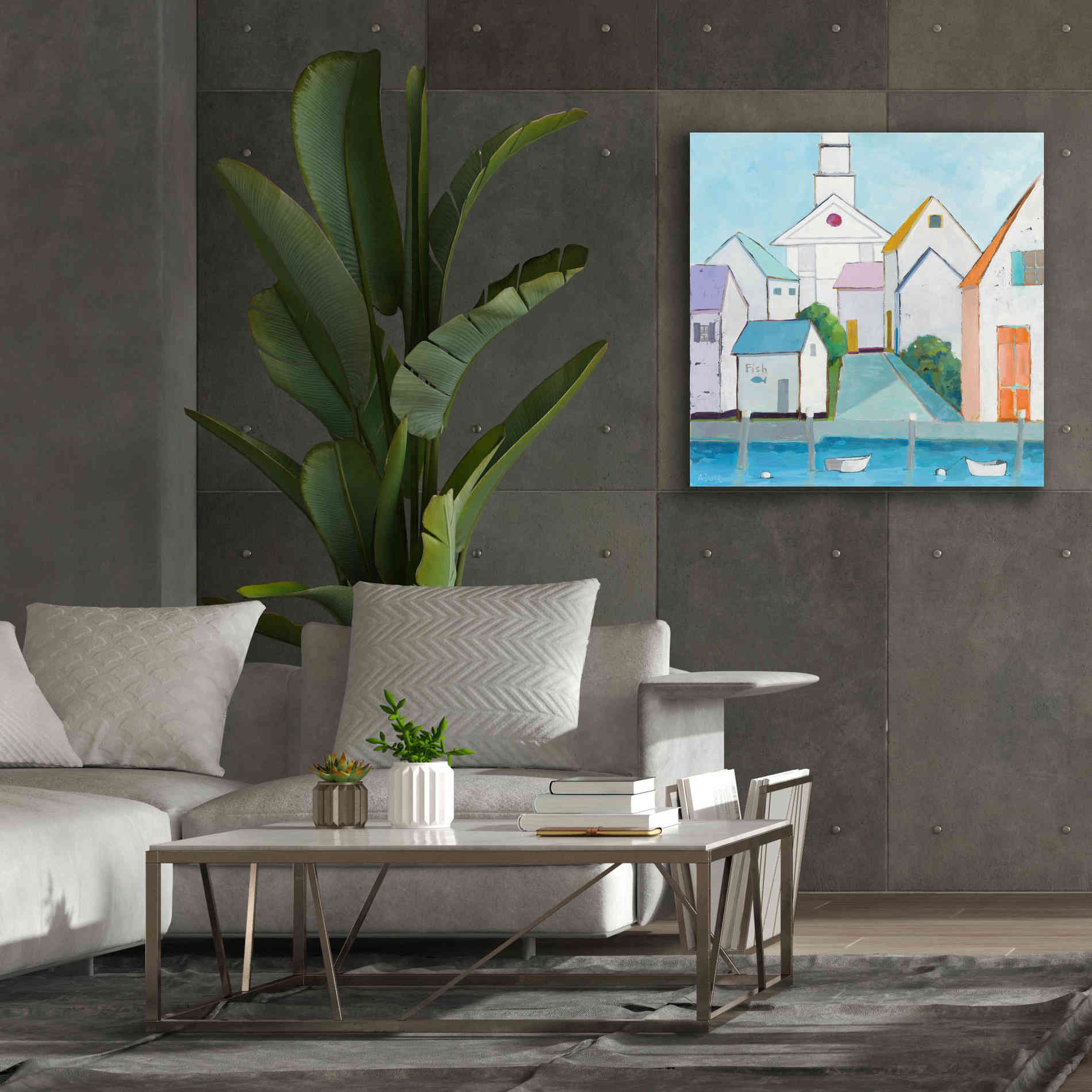 'Harbor Town III' by Phyllis Adams, Canvas Wall Art,37 x 37