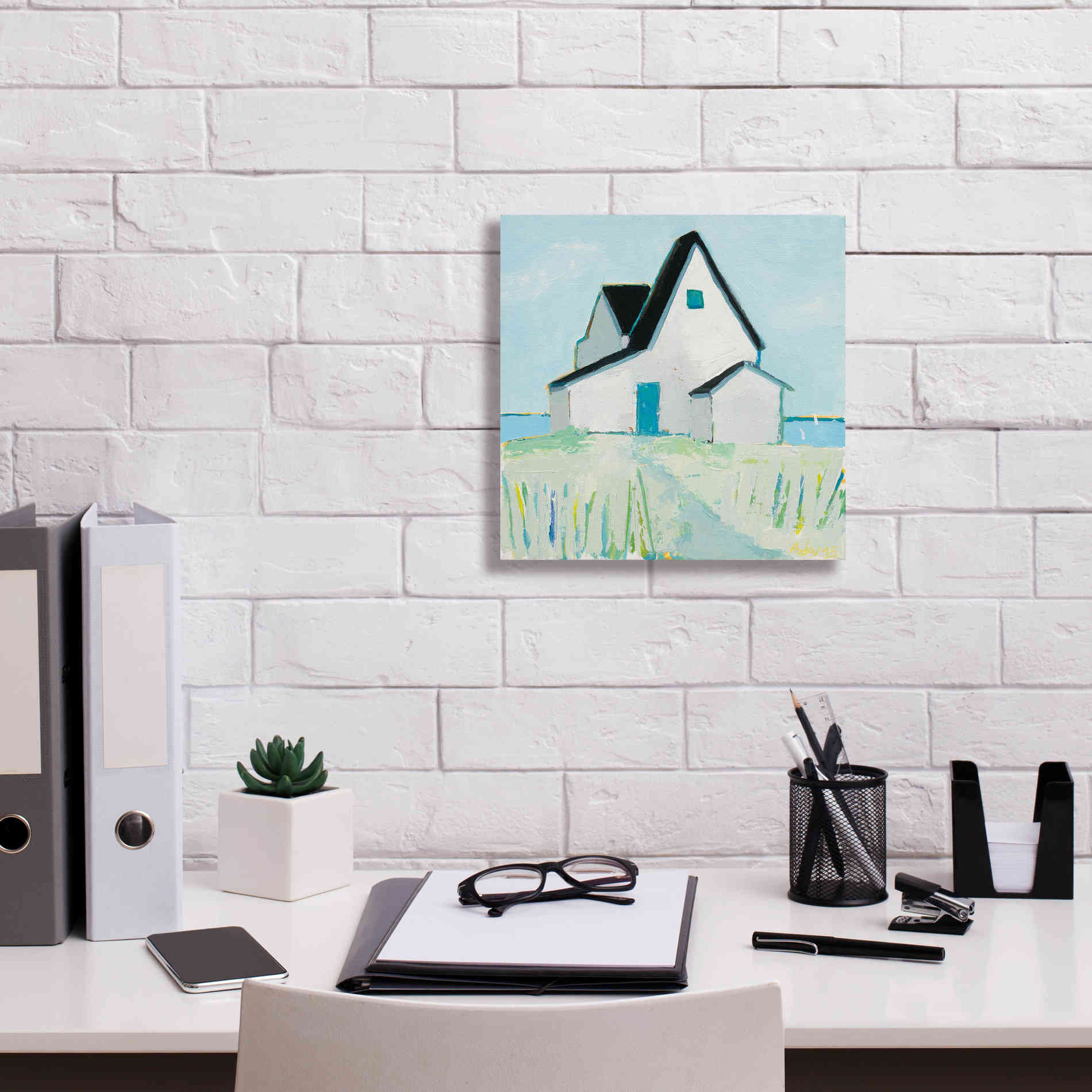 'Cottage by the Sea' by Phyllis Adams, Canvas Wall Art,12 x 12