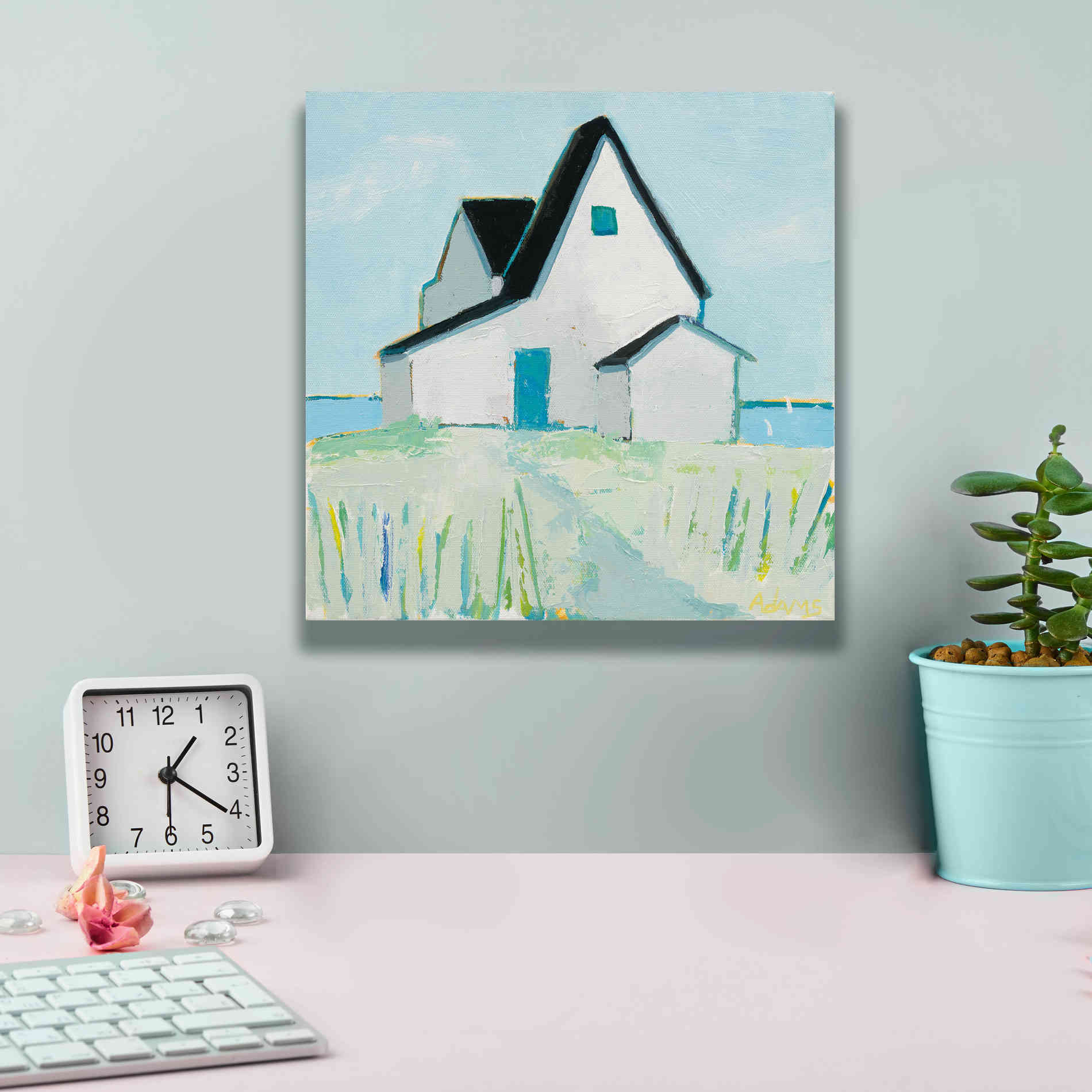 'Cottage by the Sea' by Phyllis Adams, Canvas Wall Art,12 x 12