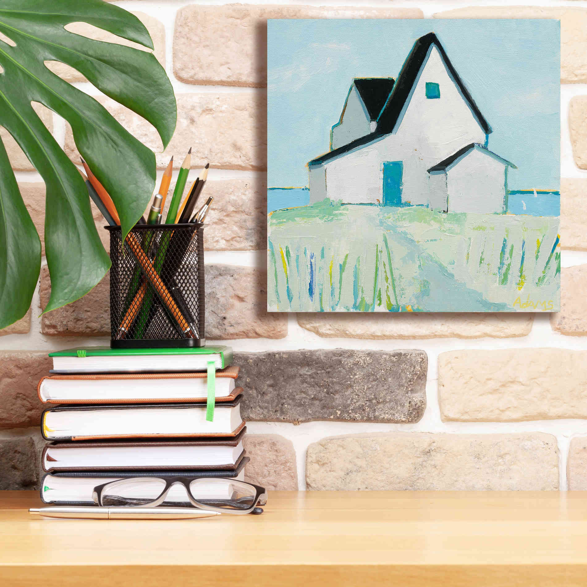 'Cottage by the Sea' by Phyllis Adams, Canvas Wall Art,12 x 12