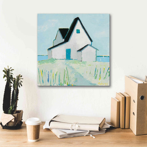 Image of 'Cottage by the Sea' by Phyllis Adams, Canvas Wall Art,18 x 18