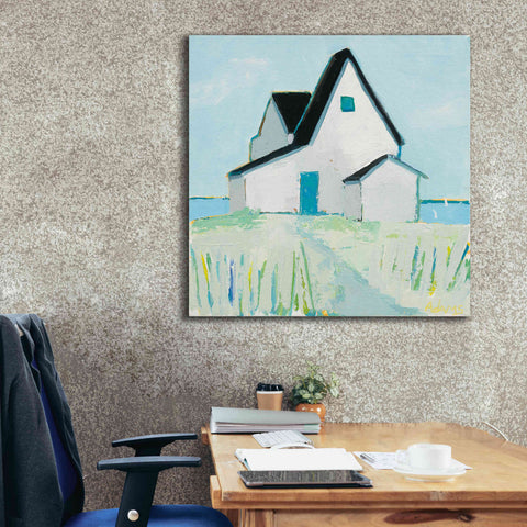 Image of 'Cottage by the Sea' by Phyllis Adams, Canvas Wall Art,37 x 37