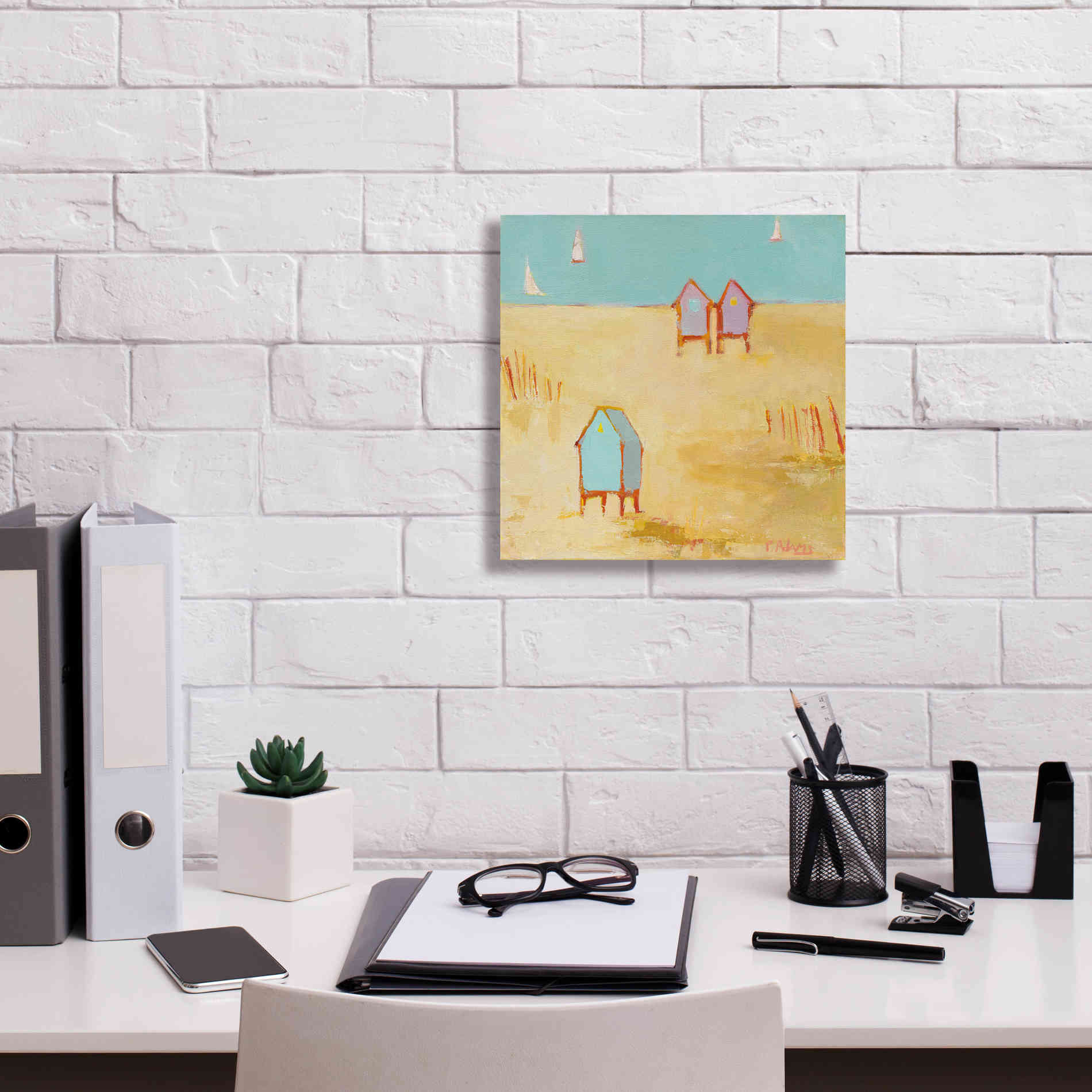 'Cabanas' by Phyllis Adams, Canvas Wall Art,12 x 12