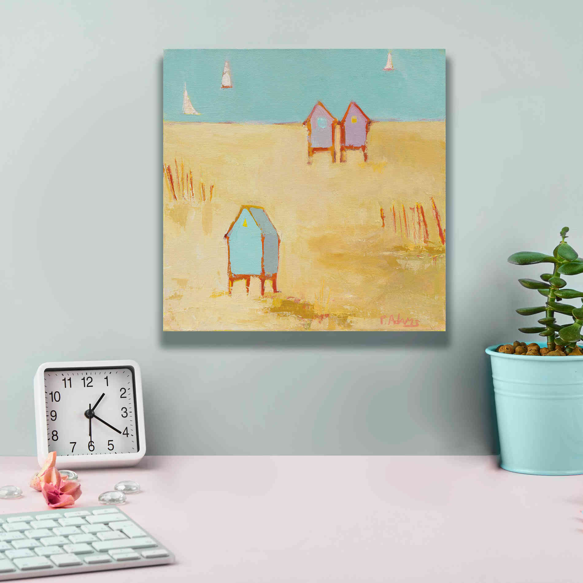 'Cabanas' by Phyllis Adams, Canvas Wall Art,12 x 12