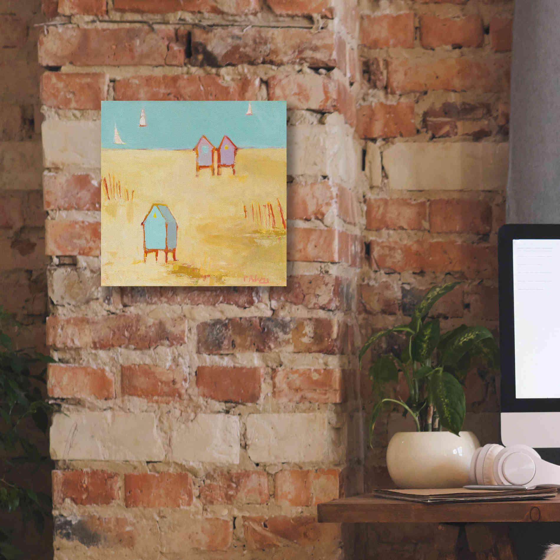 'Cabanas' by Phyllis Adams, Canvas Wall Art,12 x 12