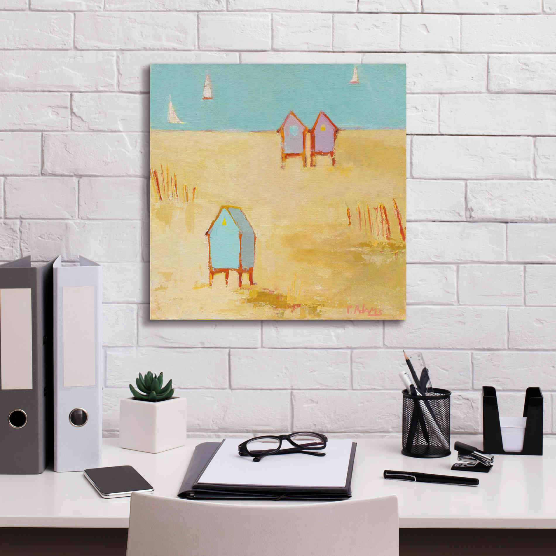 'Cabanas' by Phyllis Adams, Canvas Wall Art,18 x 18