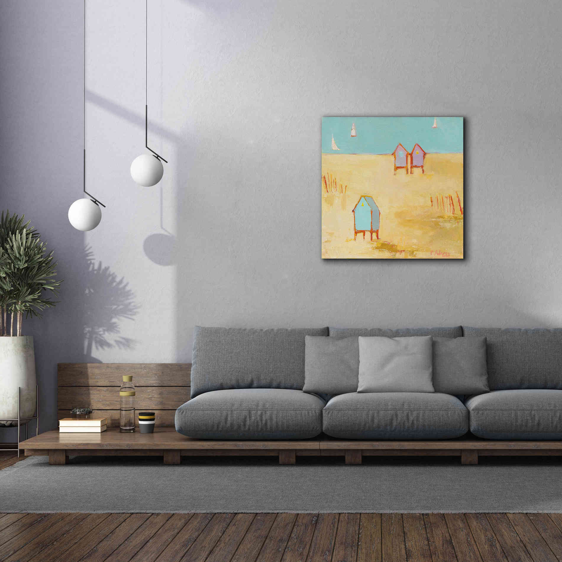 'Cabanas' by Phyllis Adams, Canvas Wall Art,37 x 37