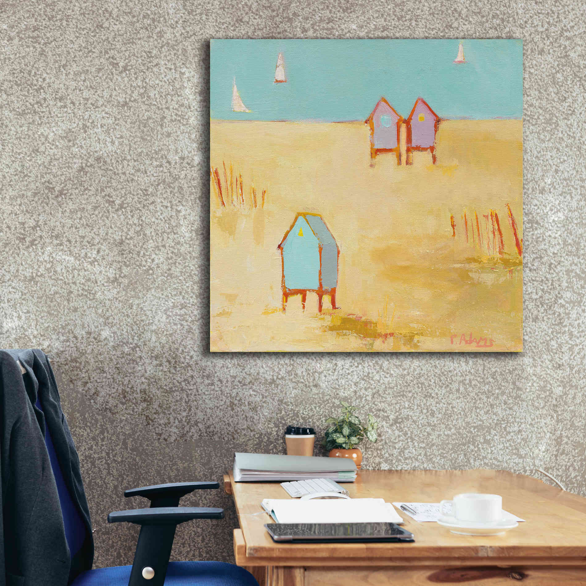 'Cabanas' by Phyllis Adams, Canvas Wall Art,37 x 37