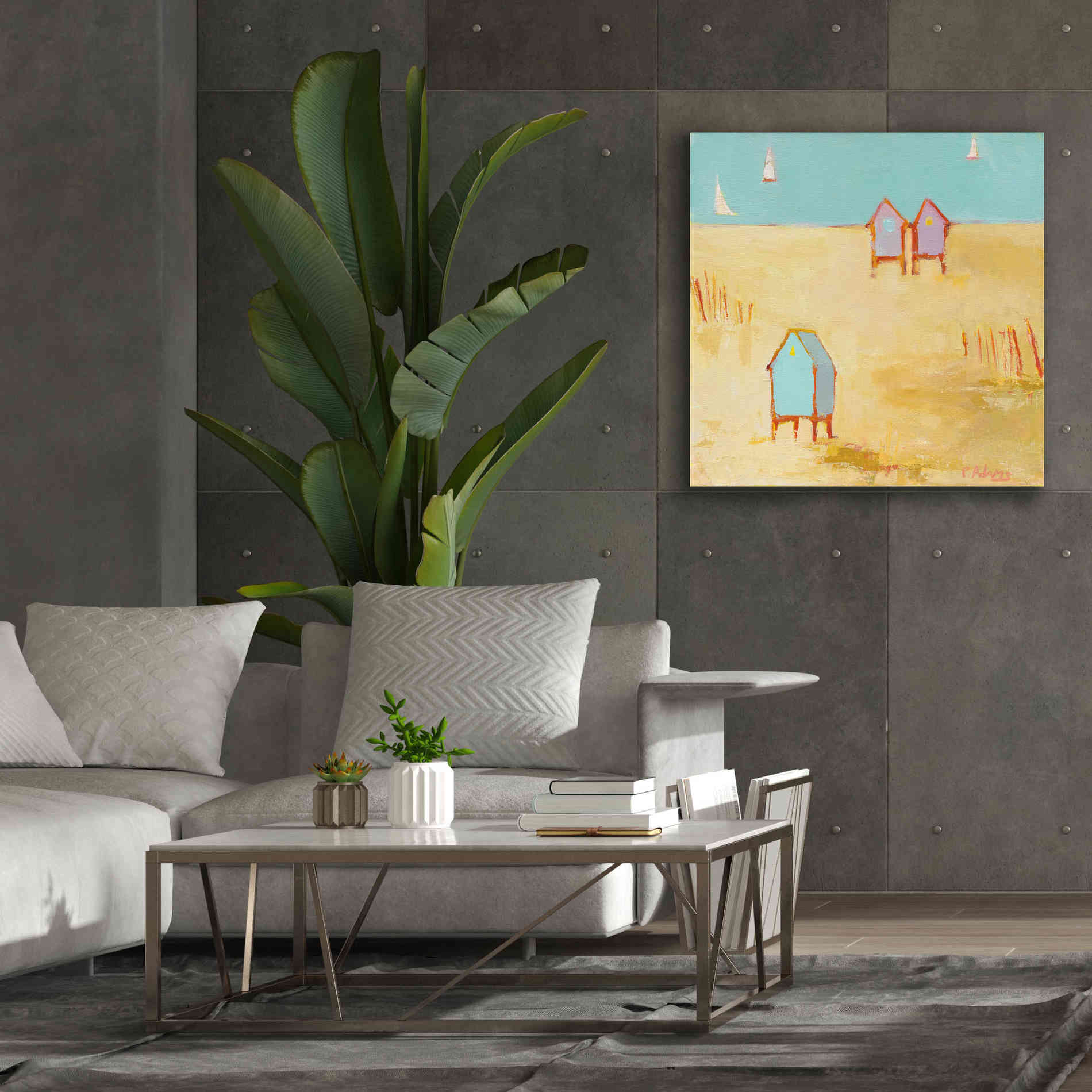 'Cabanas' by Phyllis Adams, Canvas Wall Art,37 x 37
