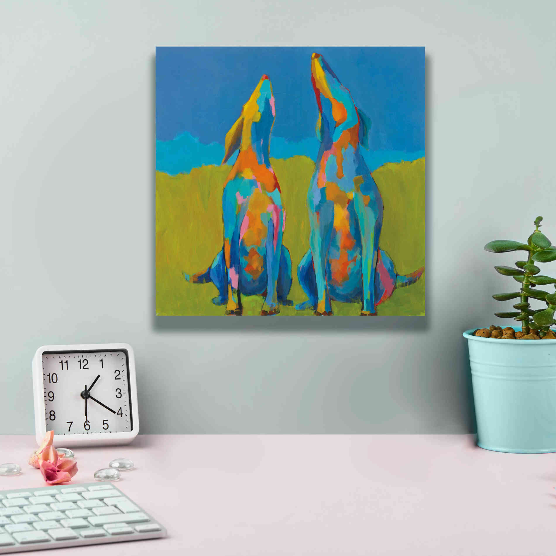 'Howling Hounds' by Phyllis Adams, Canvas Wall Art,12 x 12