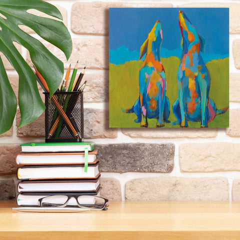 Image of 'Howling Hounds' by Phyllis Adams, Canvas Wall Art,12 x 12