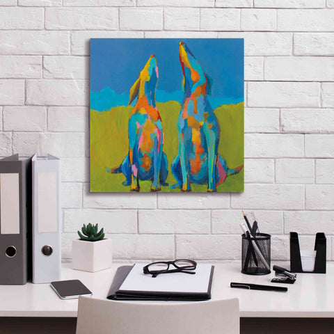 Image of 'Howling Hounds' by Phyllis Adams, Canvas Wall Art,18 x 18