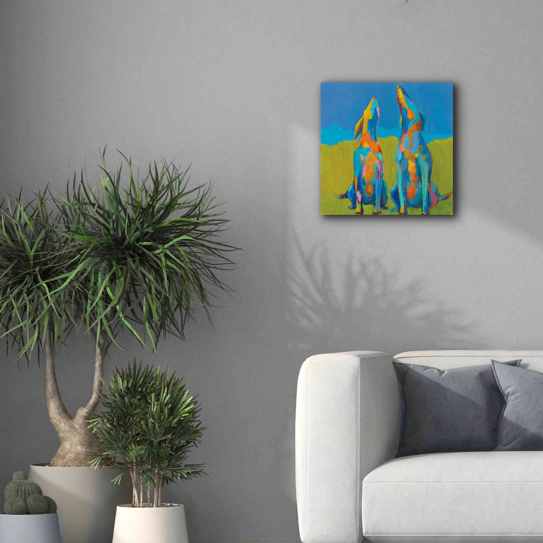 'Howling Hounds' by Phyllis Adams, Canvas Wall Art,18 x 18