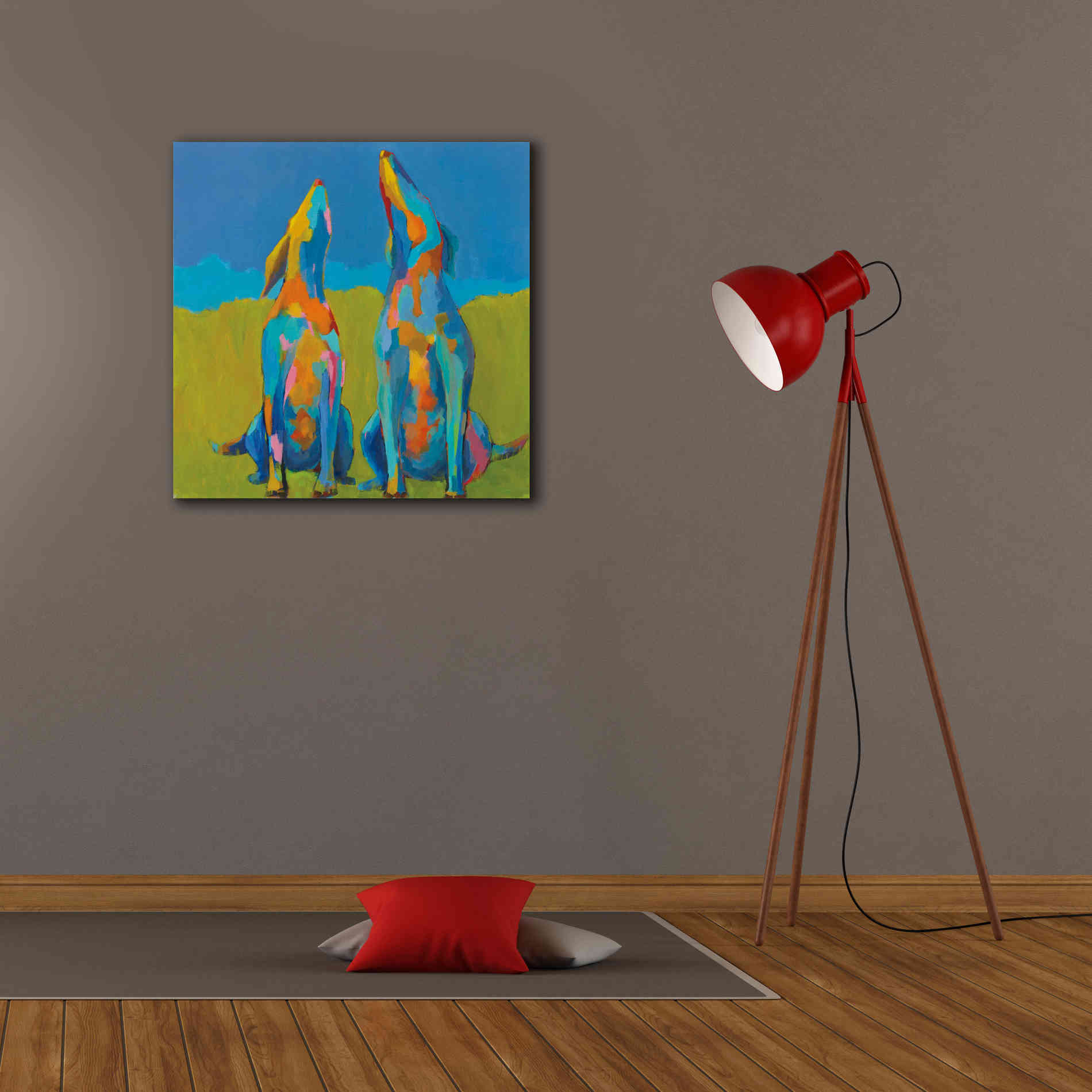 'Howling Hounds' by Phyllis Adams, Canvas Wall Art,26 x 26