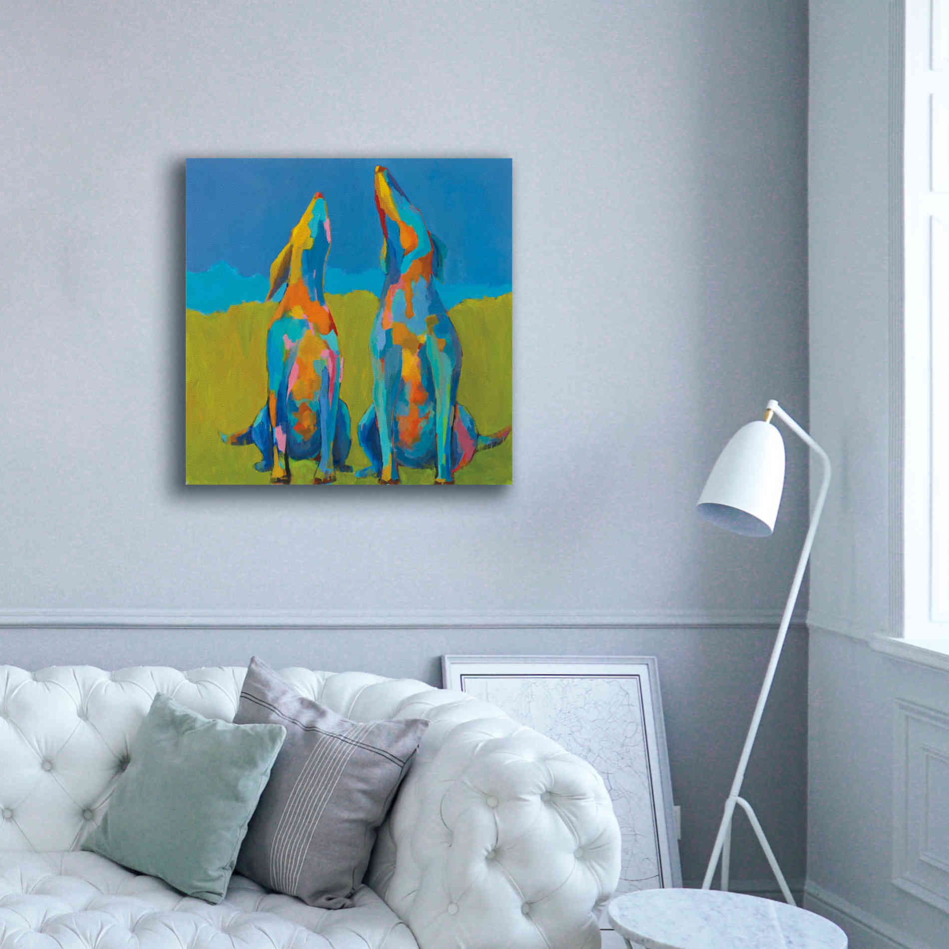 'Howling Hounds' by Phyllis Adams, Canvas Wall Art,37 x 37