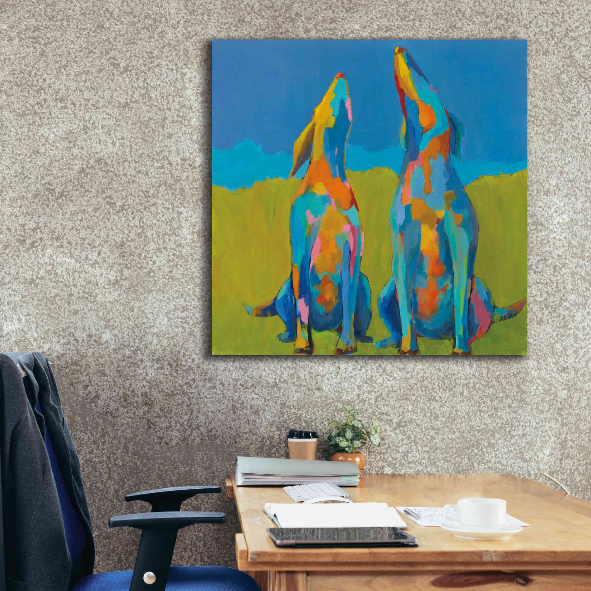 'Howling Hounds' by Phyllis Adams, Canvas Wall Art,37 x 37