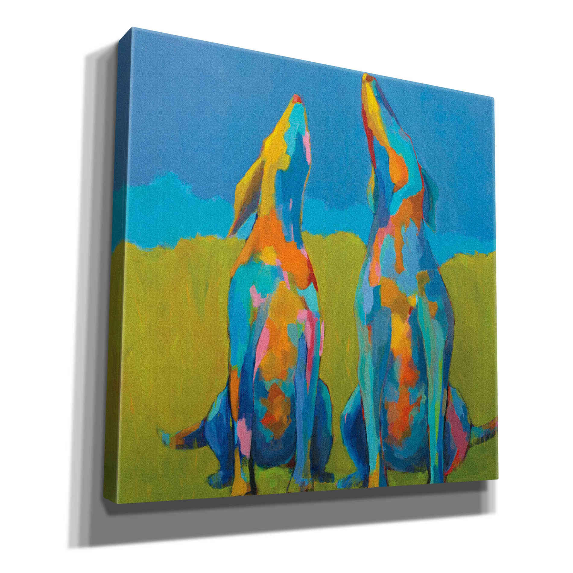 'Howling Hounds' by Phyllis Adams, Canvas Wall Art