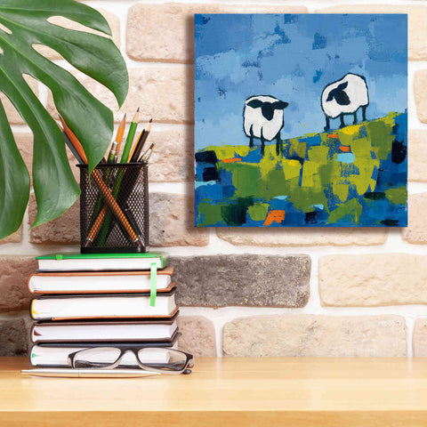 Image of 'Two Sheep' by Phyllis Adams, Canvas Wall Art,12 x 12